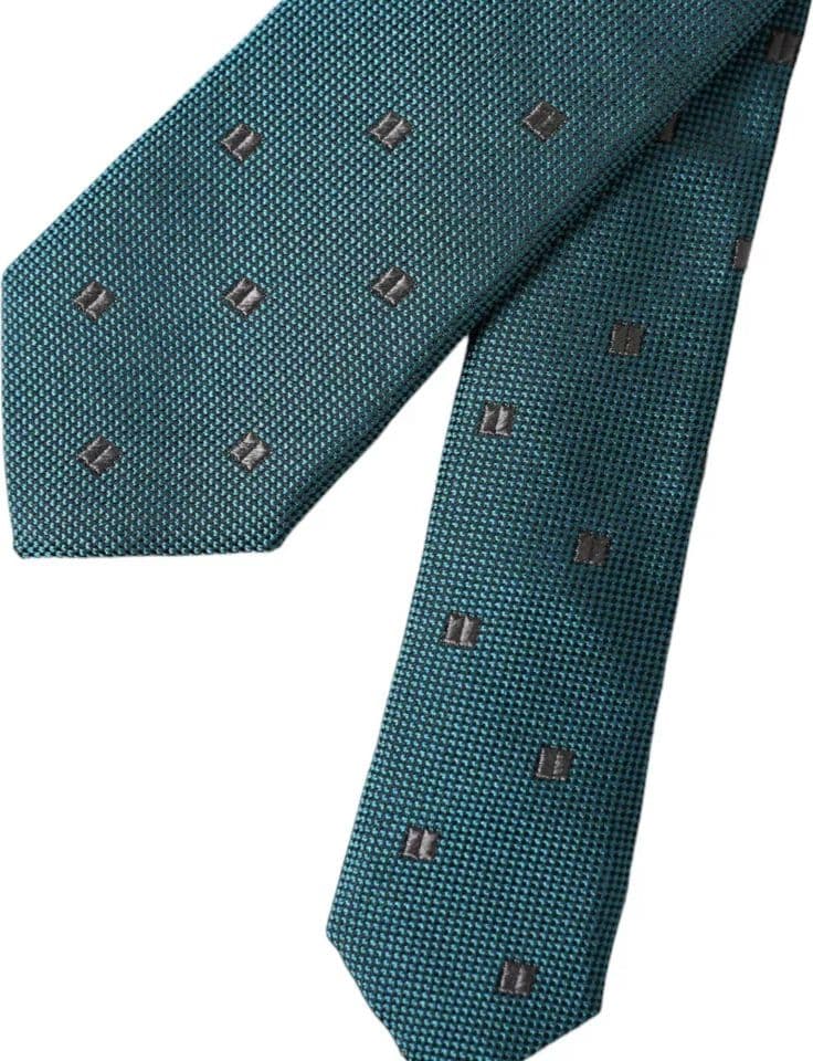 Green Patterned Silk Adjustable Men Tie - 2