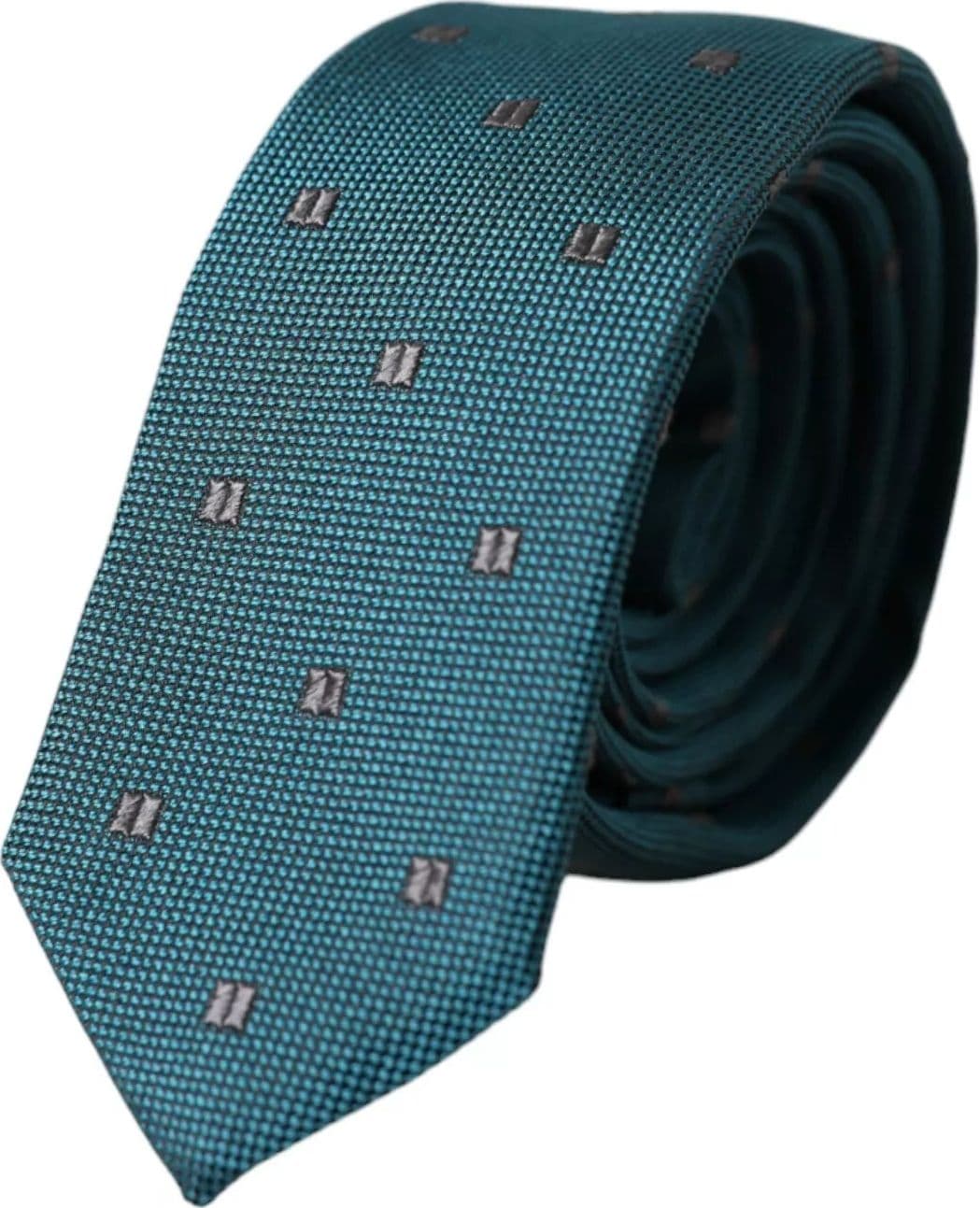 Green Patterned Silk Adjustable Men Tie - 4