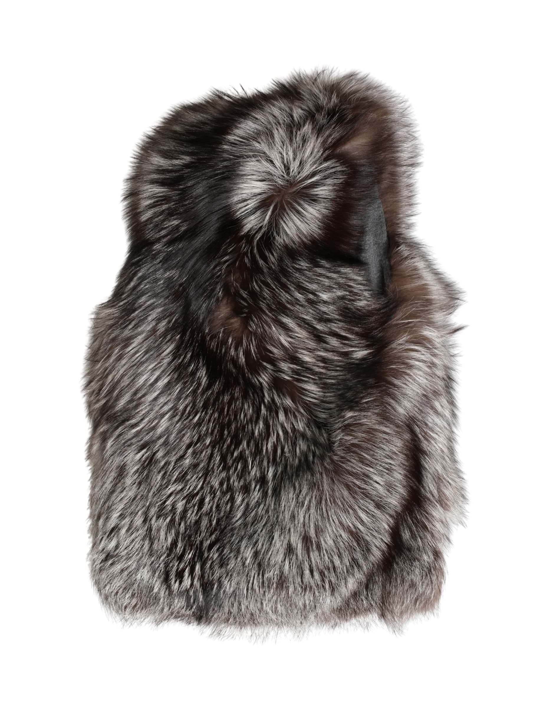 Brown Faux Fur Whole Head Wrap Capello Hat