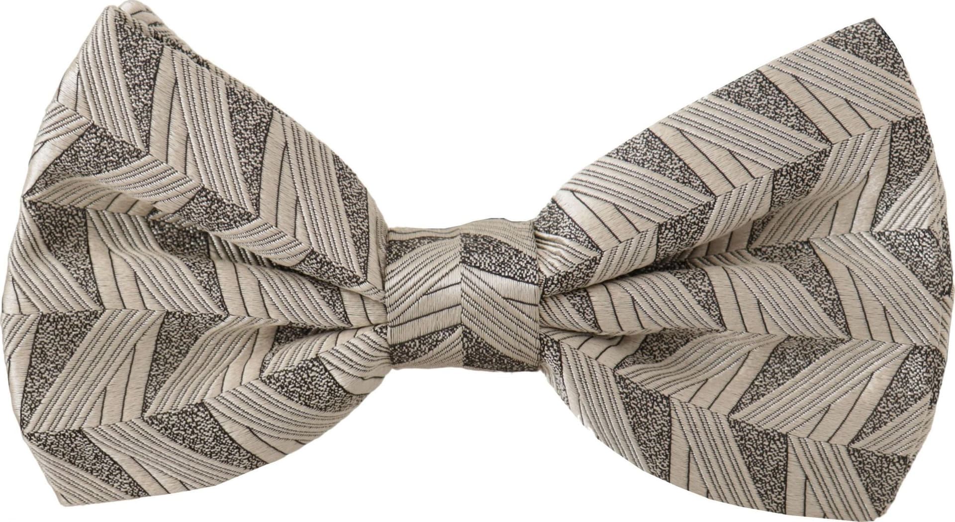 Gray 100% Silk Adjustable Neck Papillon Bow Tie - 3