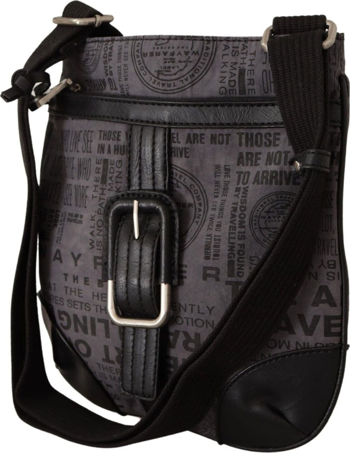 Gray Printed Logo Shoulder Crossbody Purse Bag - 2
