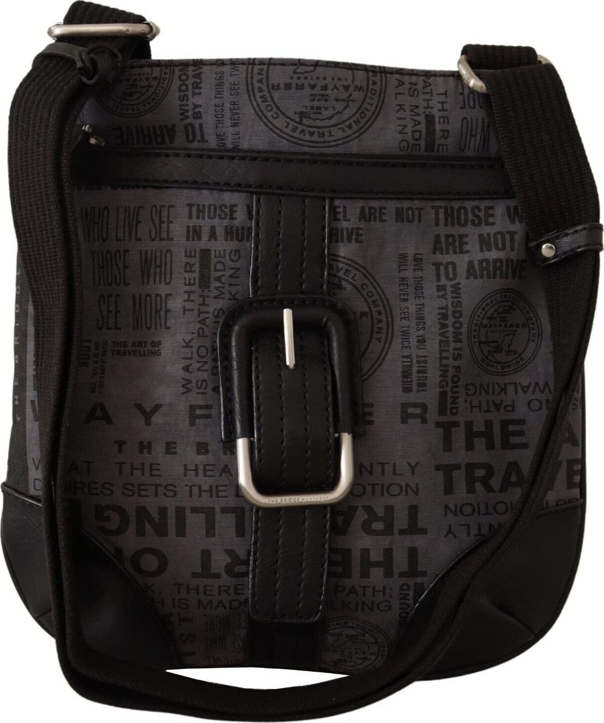 Gray Printed Logo Shoulder Crossbody Purse Bag - 6