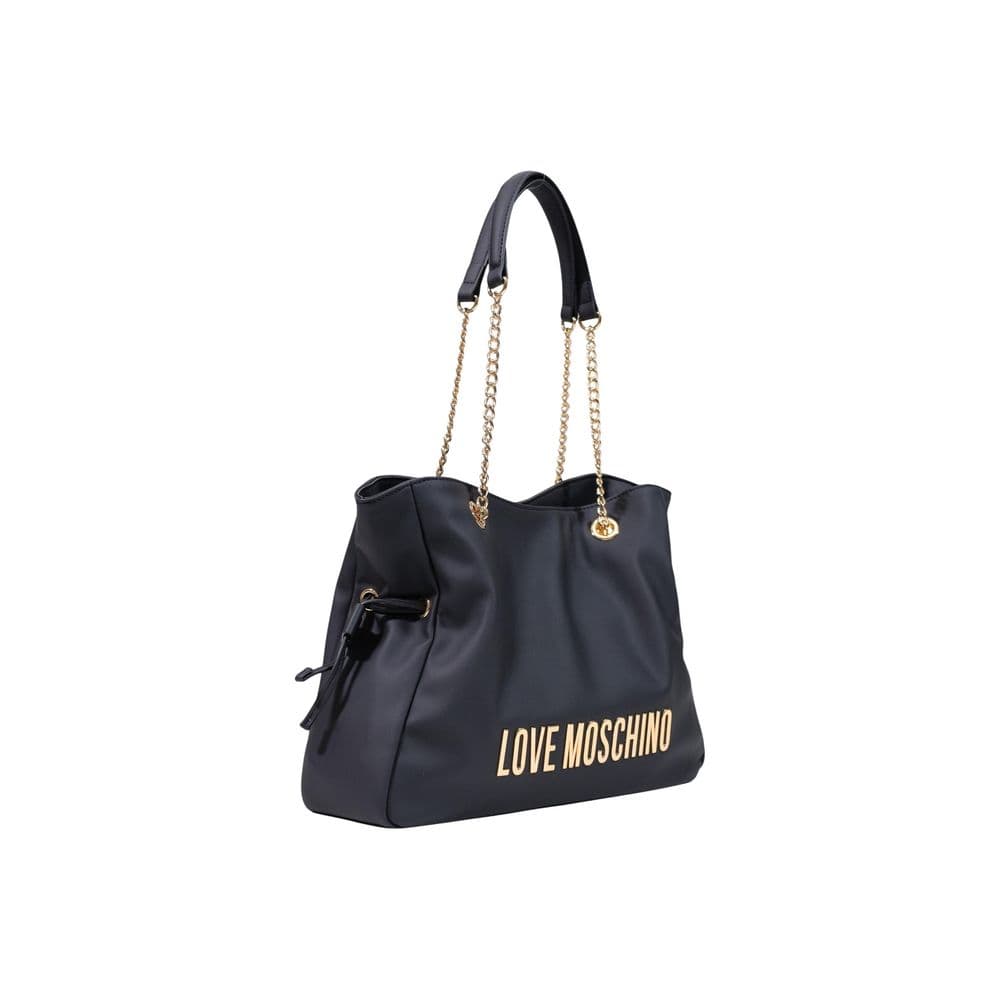 Black Polyester Handbag - 2
