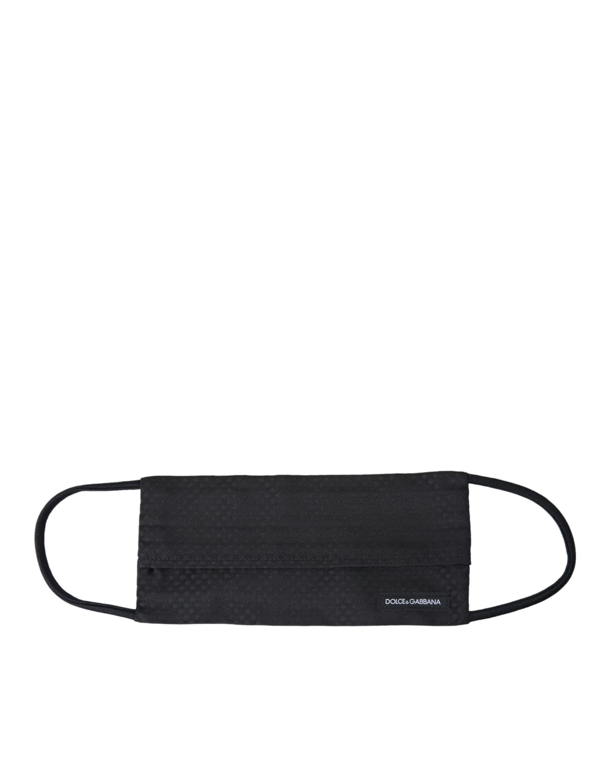 Black 100% Silk Adjustable Necktie Face Mask - 3