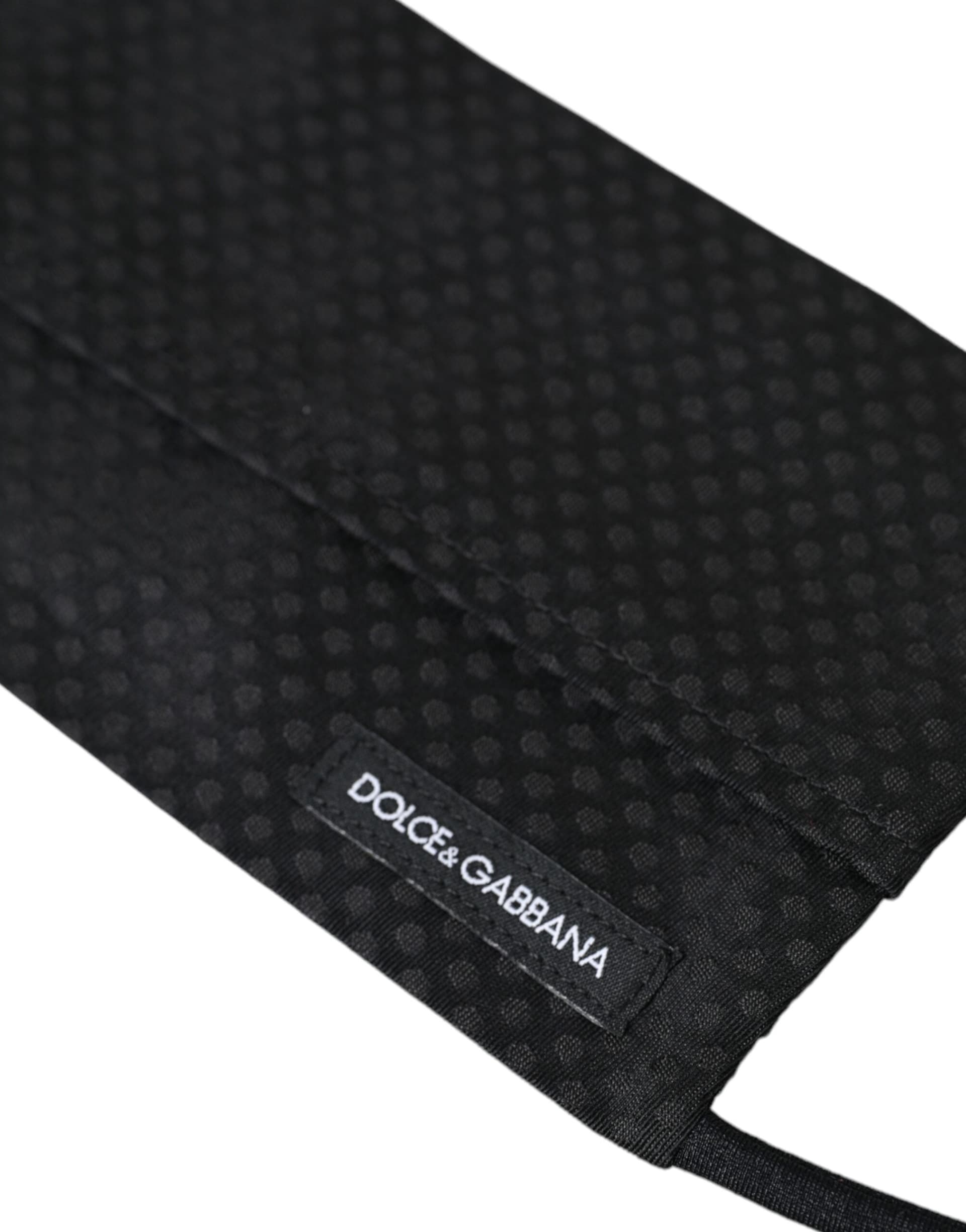 Black 100% Silk Adjustable Necktie Face Mask - 4