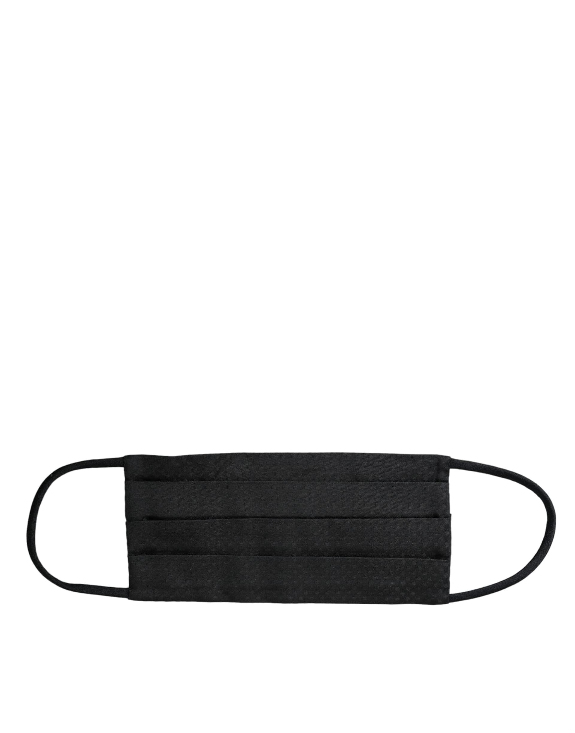 Black 100% Silk Adjustable Necktie Face Mask - 5