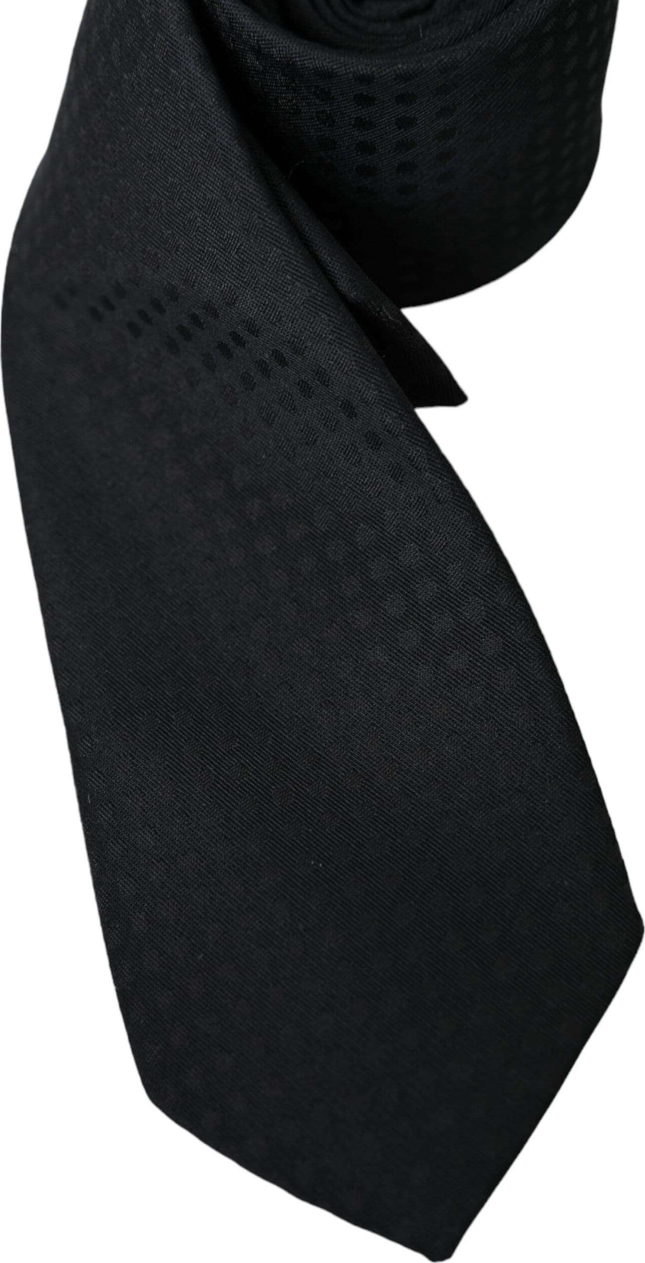 Black 100% Silk Adjustable Necktie Face Mask - 6