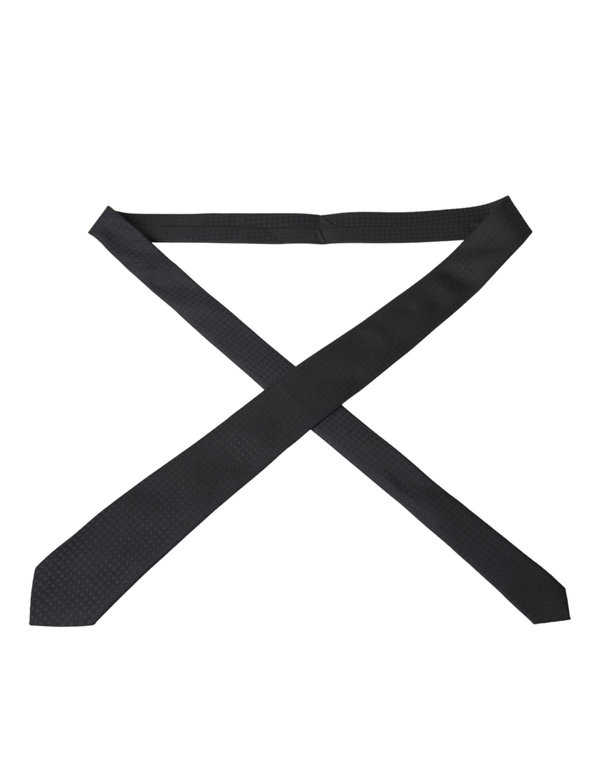 Black 100% Silk Adjustable Necktie Face Mask - 7