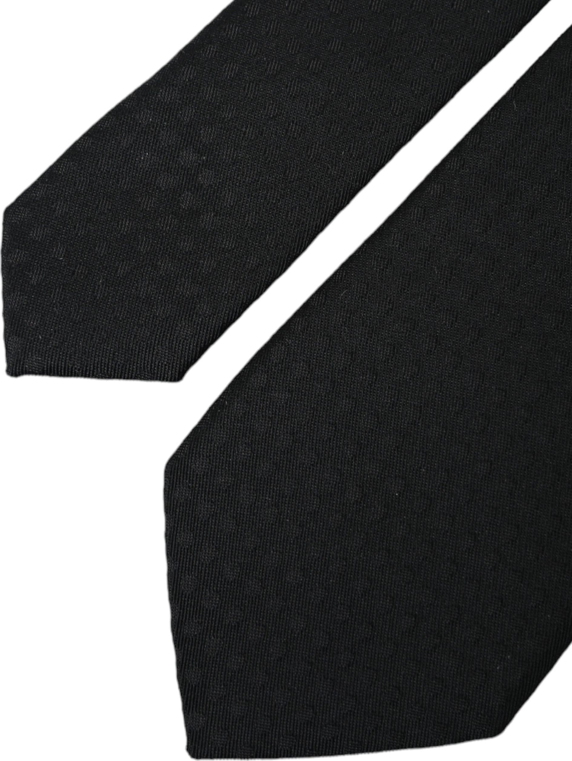 Black 100% Silk Adjustable Necktie Face Mask - 8