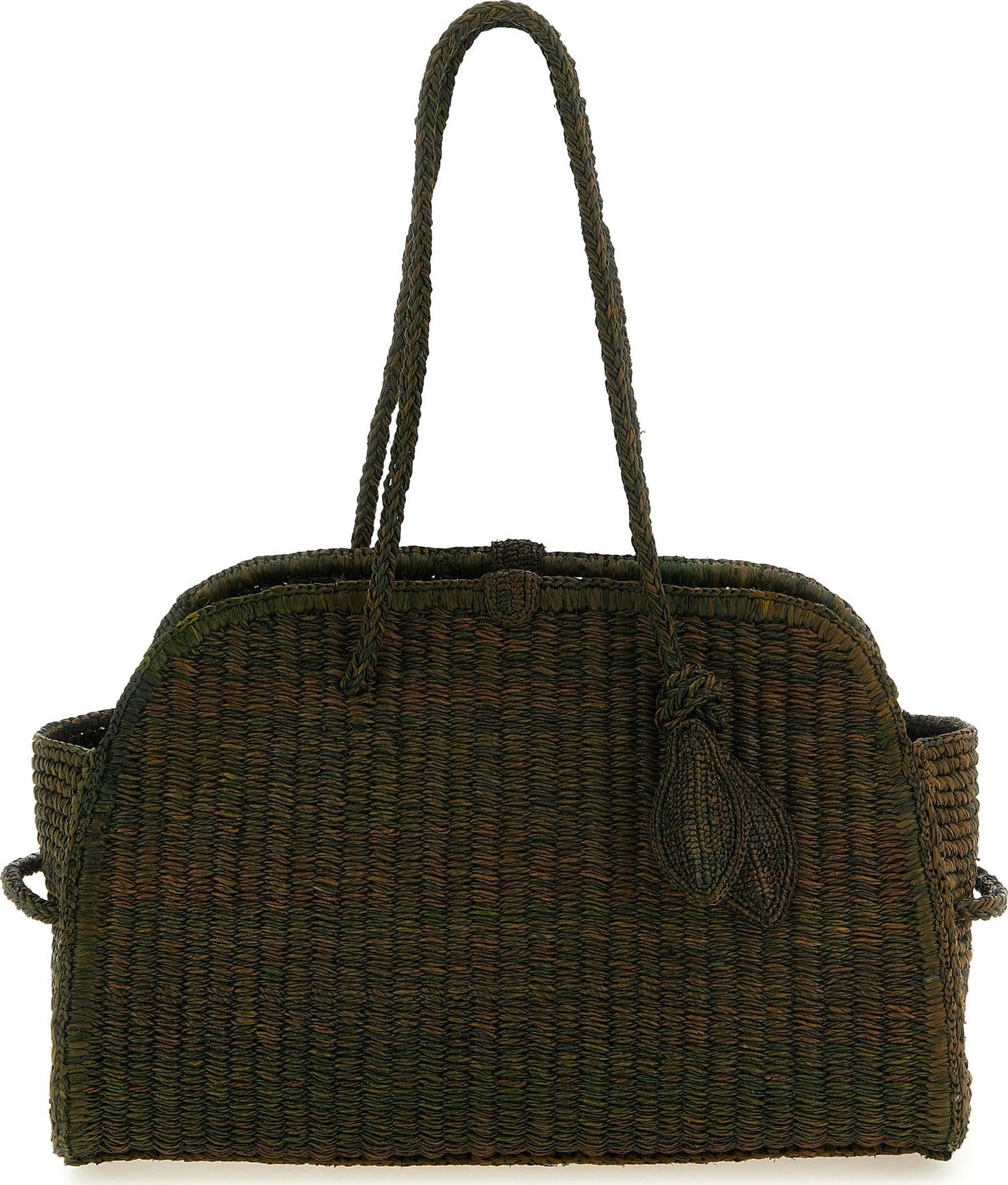 Bicolor Raffia Tote Bag