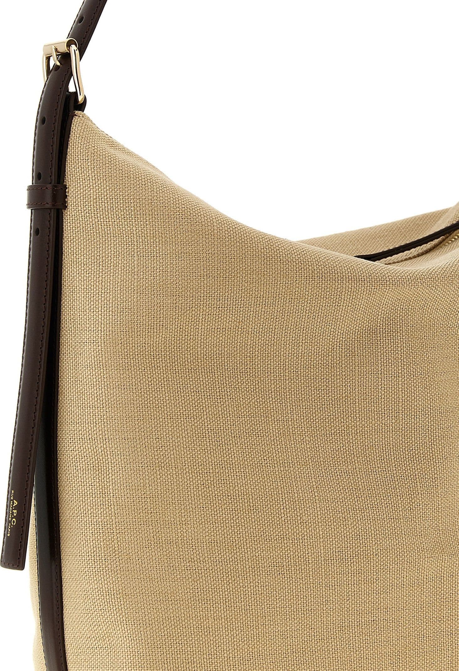 Beige Cotton Shoulder Bag - 3
