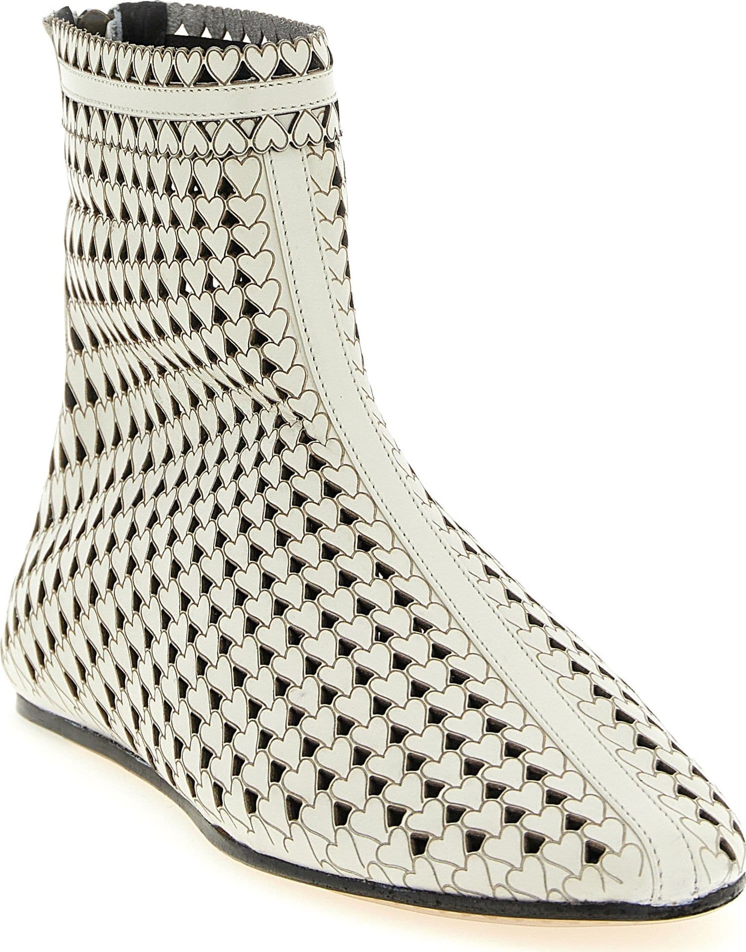 Beige Calfskin Ankle Boots - 2