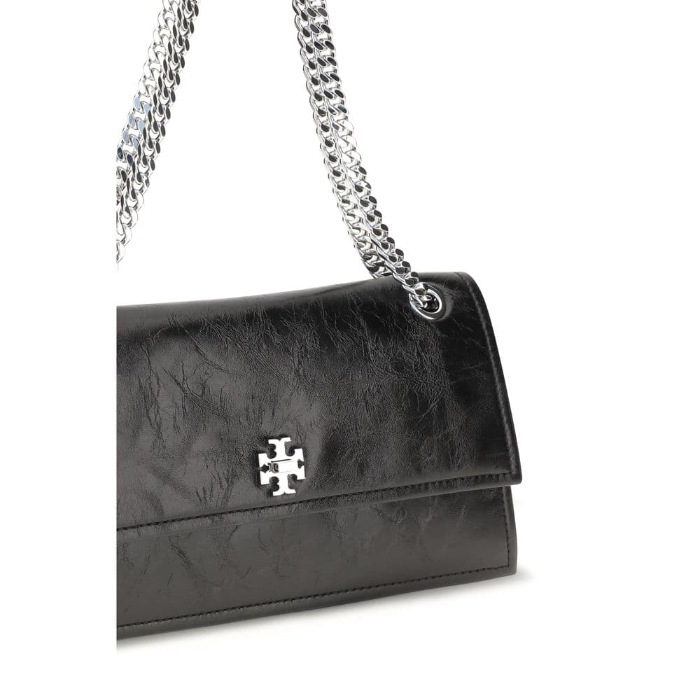 Black Suede Leather Shoulder Bag - 4