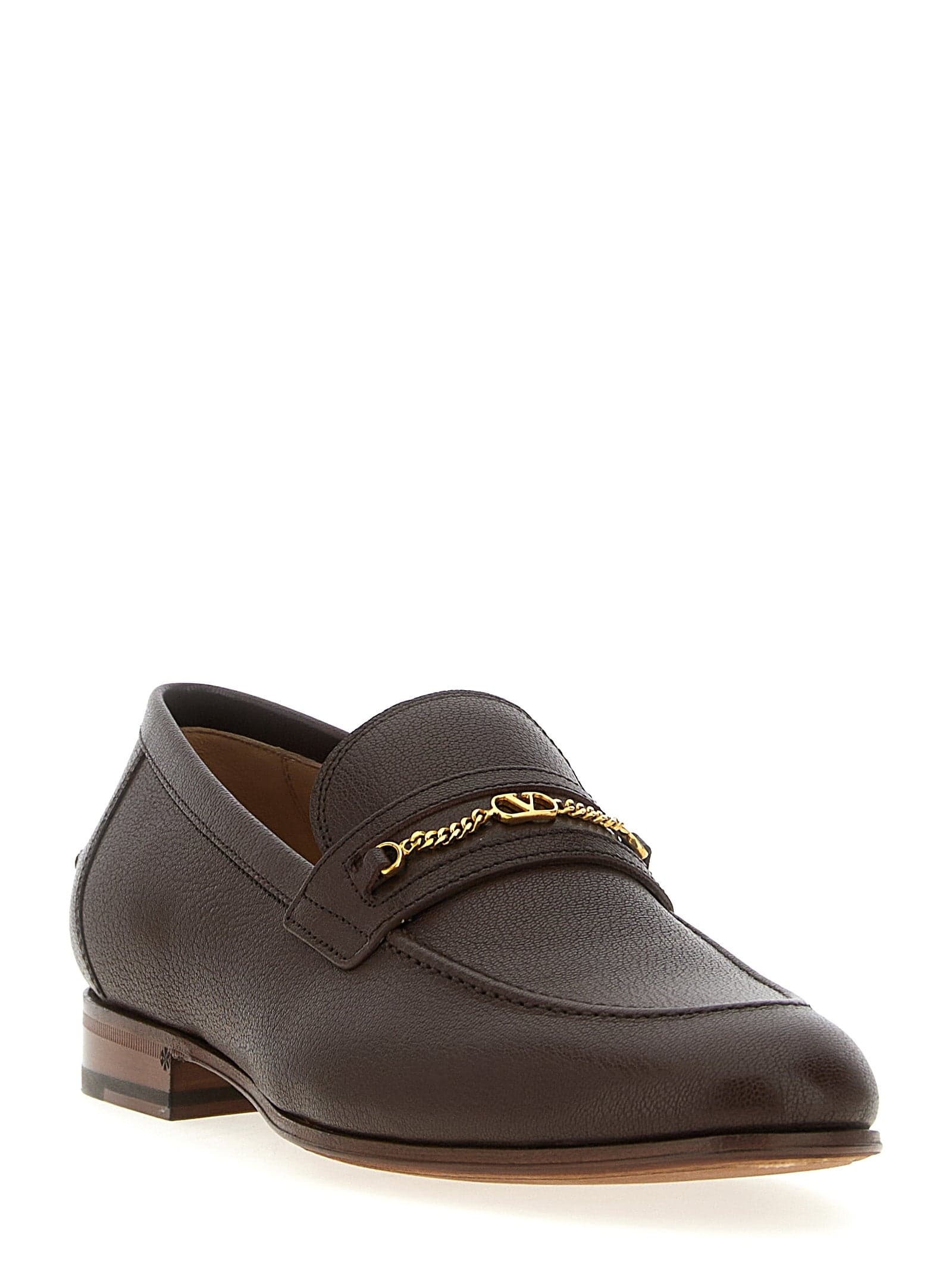 Brown Goatskin Slip-On Loafers - 2