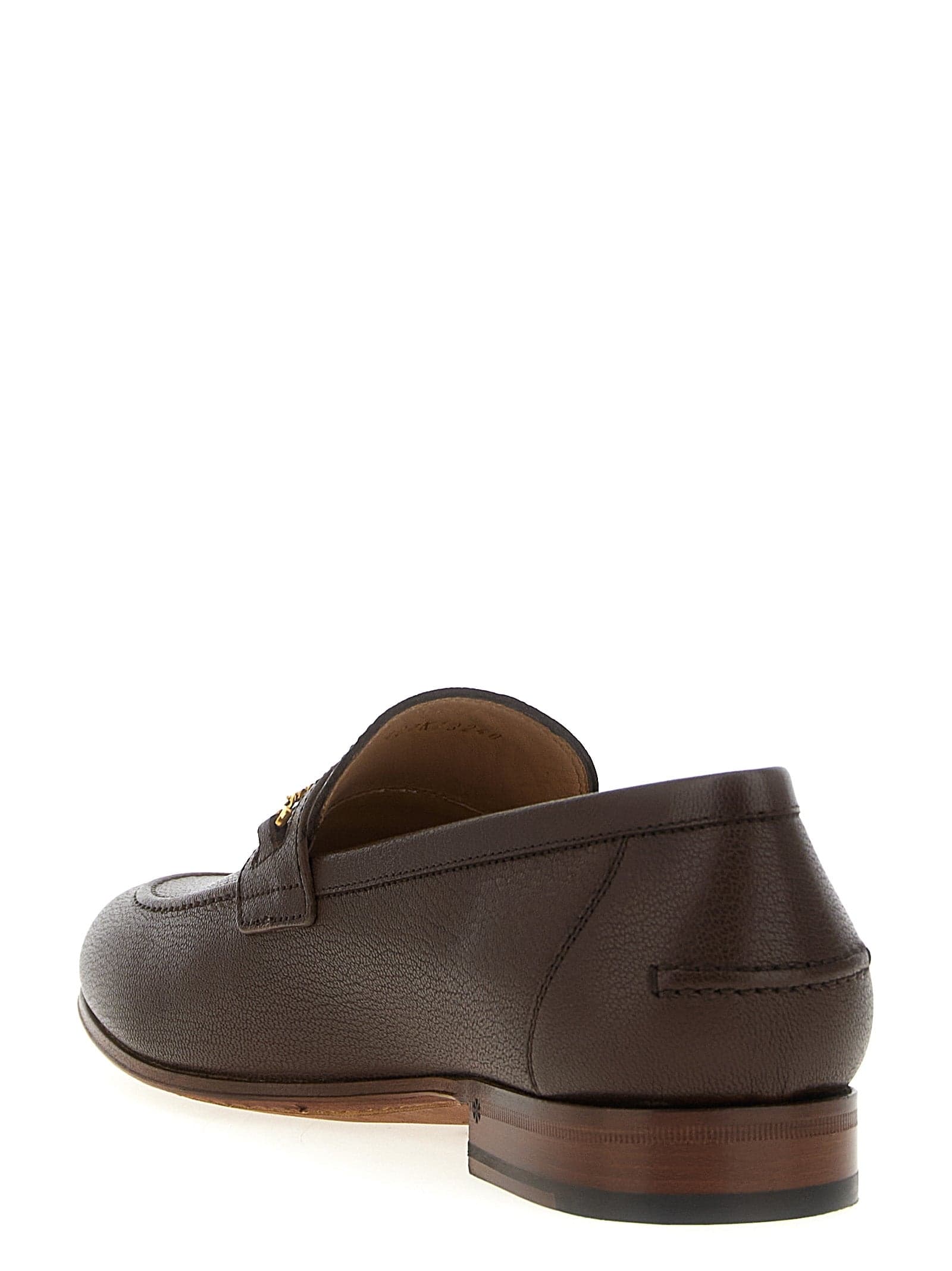 Brown Goatskin Slip-On Loafers - 3
