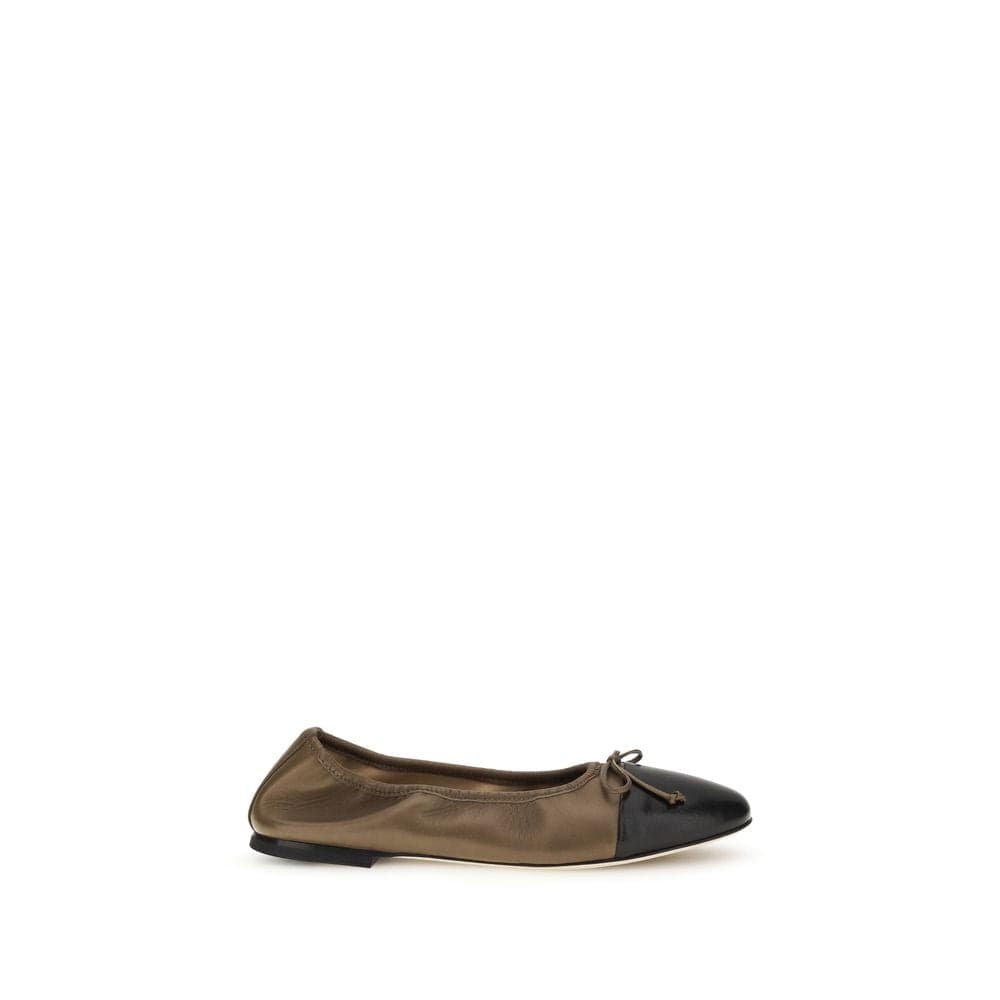 Brown Calf Leather Bos Taurus Ballet Flats