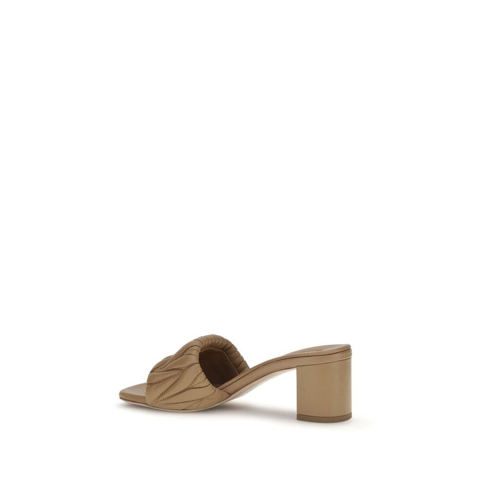 Beige Lamb Ovis Aries Aries Platform Sandals - 3