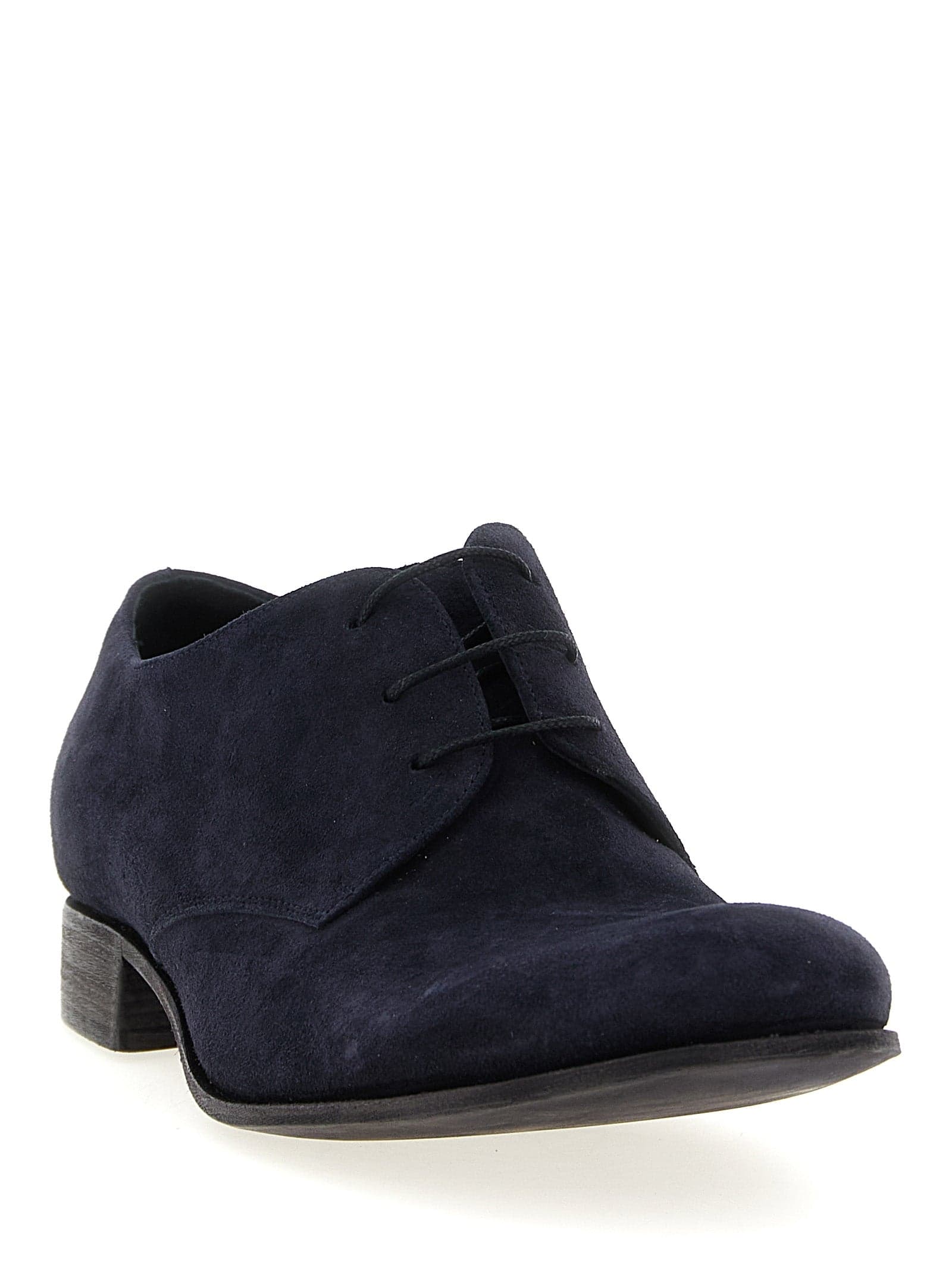 Blue Suede Leather Oxfords And Derbies - 2