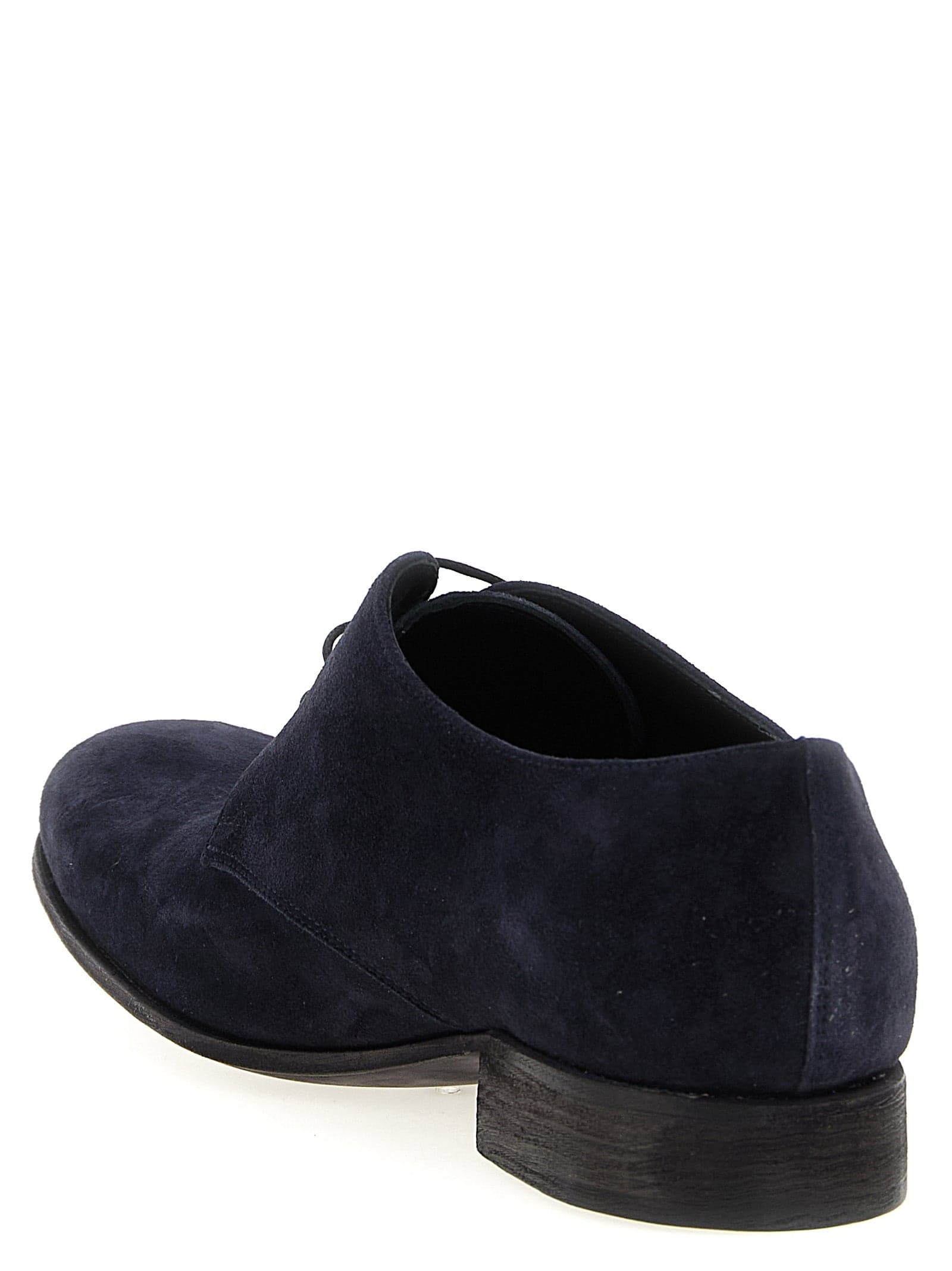 Blue Suede Leather Oxfords And Derbies - 3