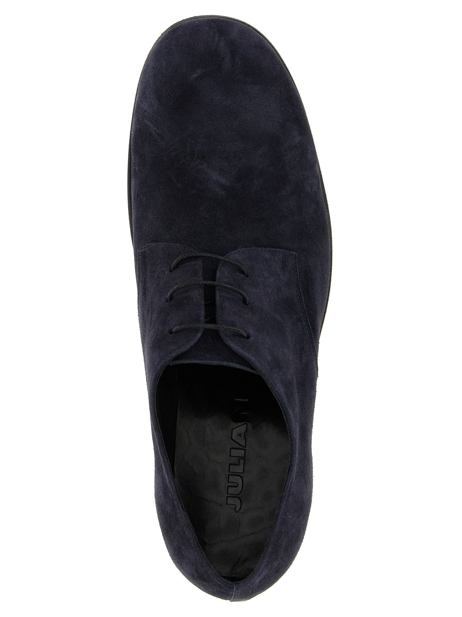 Blue Suede Leather Oxfords And Derbies - 4