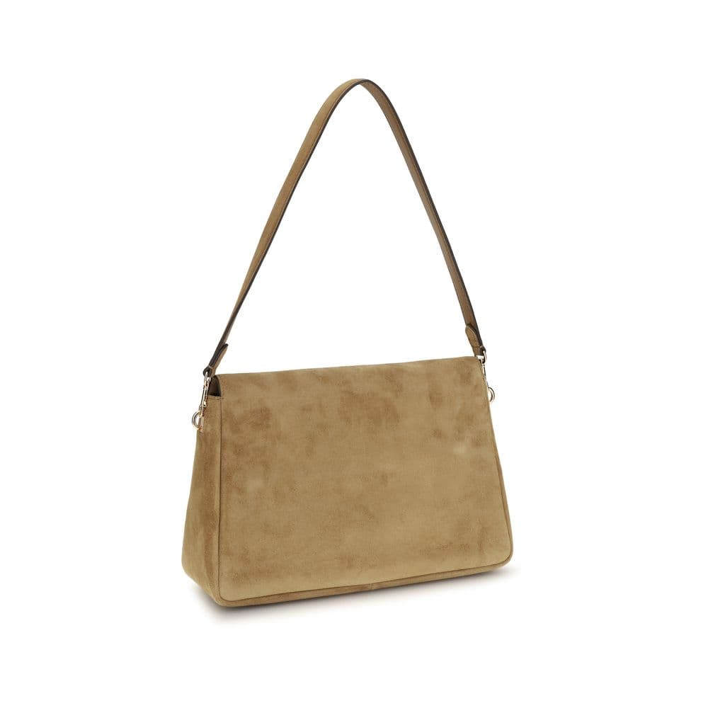 Beige Calf Leather Bos Taurus Shoulder Bag - 3