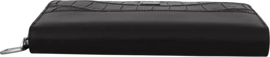 Brown Exotic Leather Zip Around Continental Clutch Wallet - 3