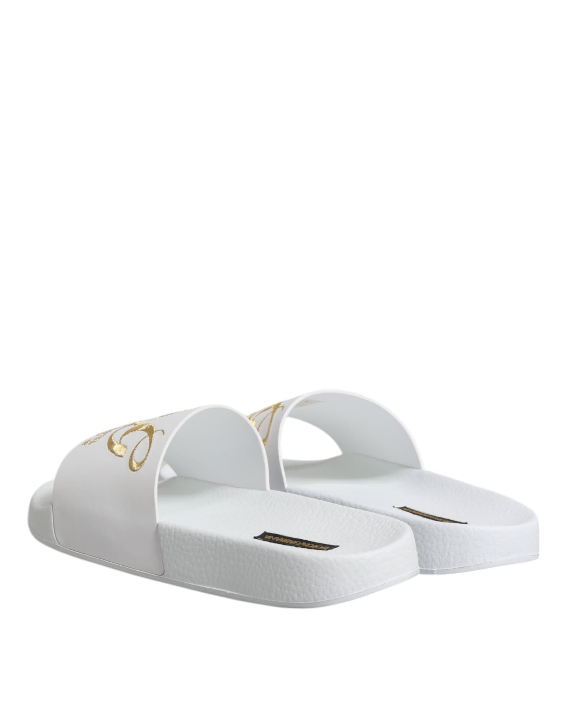 White Leather Slides Sandals Beachwear Shoes - 4