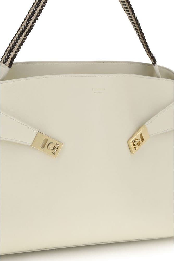 Beige Calf Leather Bos Taurus Shoulder Bag - 4