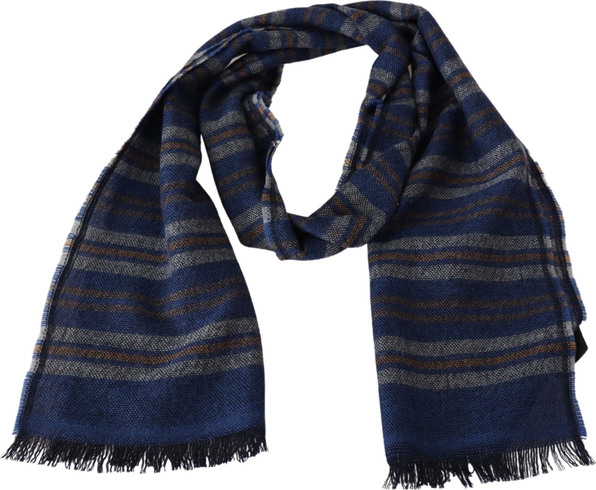 Multicolor Wool Striped Unisex Neck Wrap Shawl - 2