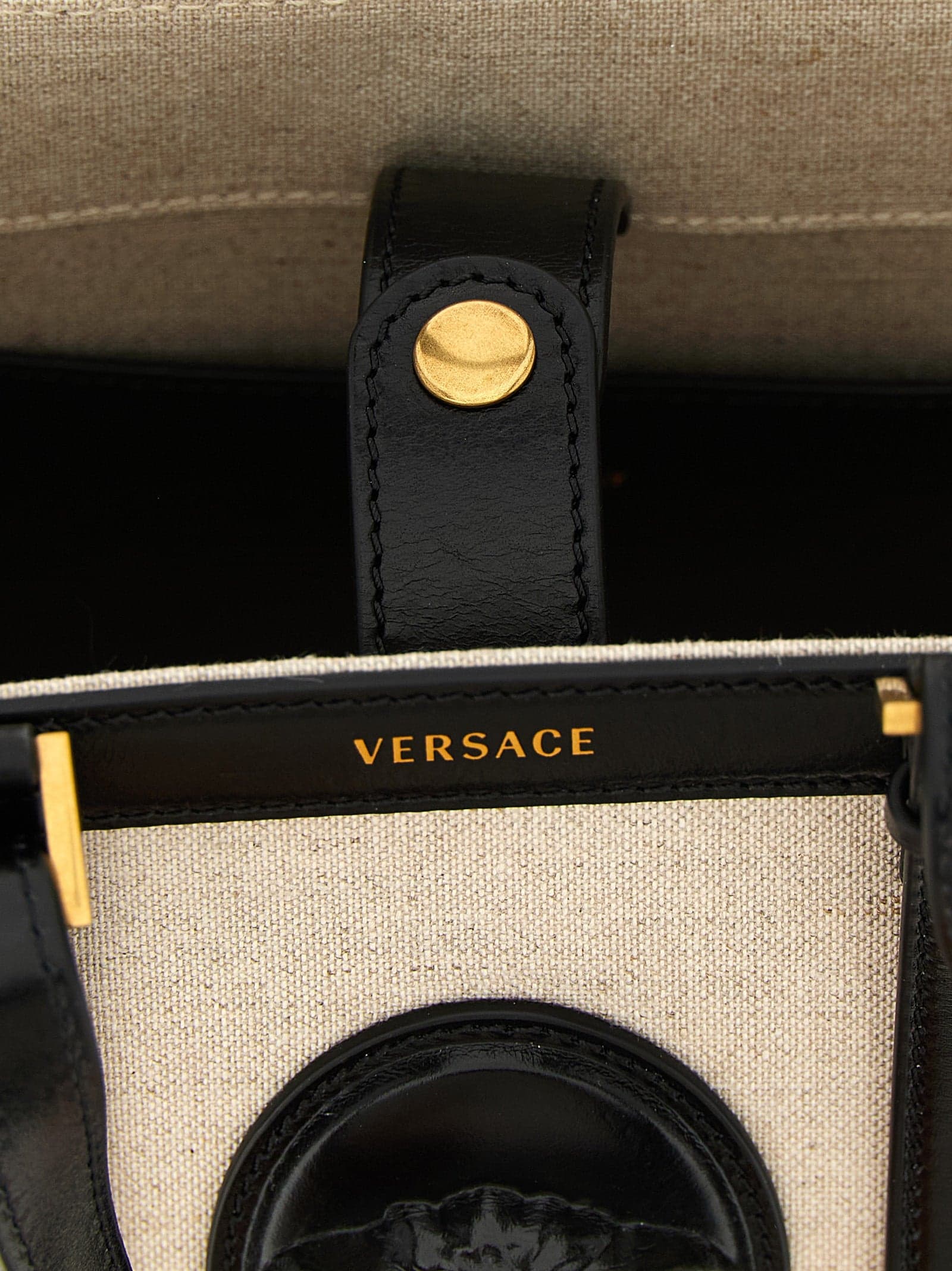 Beige Linen Tote Bag - 4