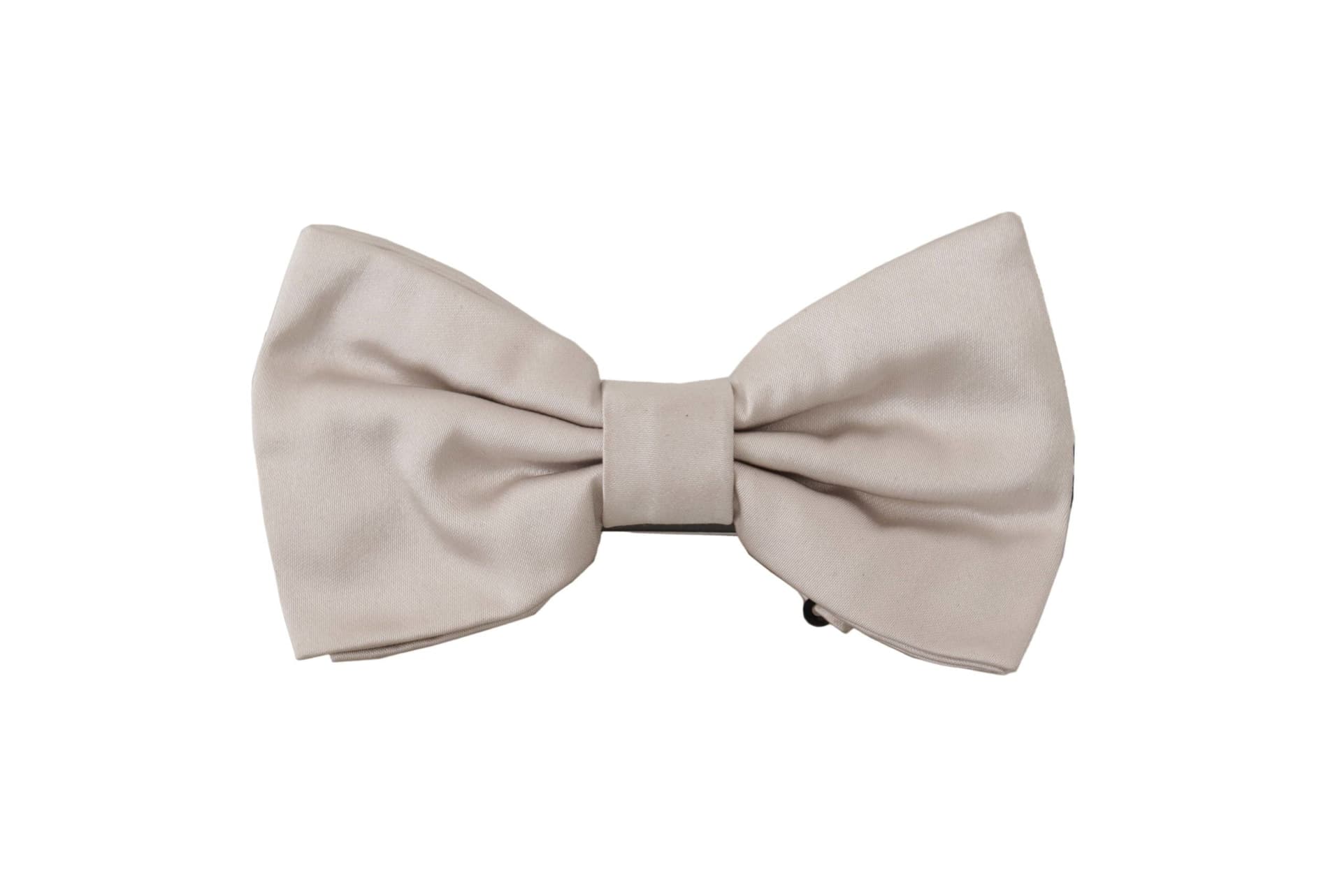 Gray 100% Silk Adjustable Neck Papillon Tie - 2