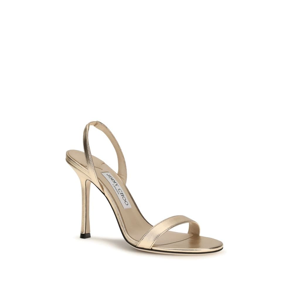 Gold Calf Leather Bos Taurus Stiletto Heel Sandals - 2