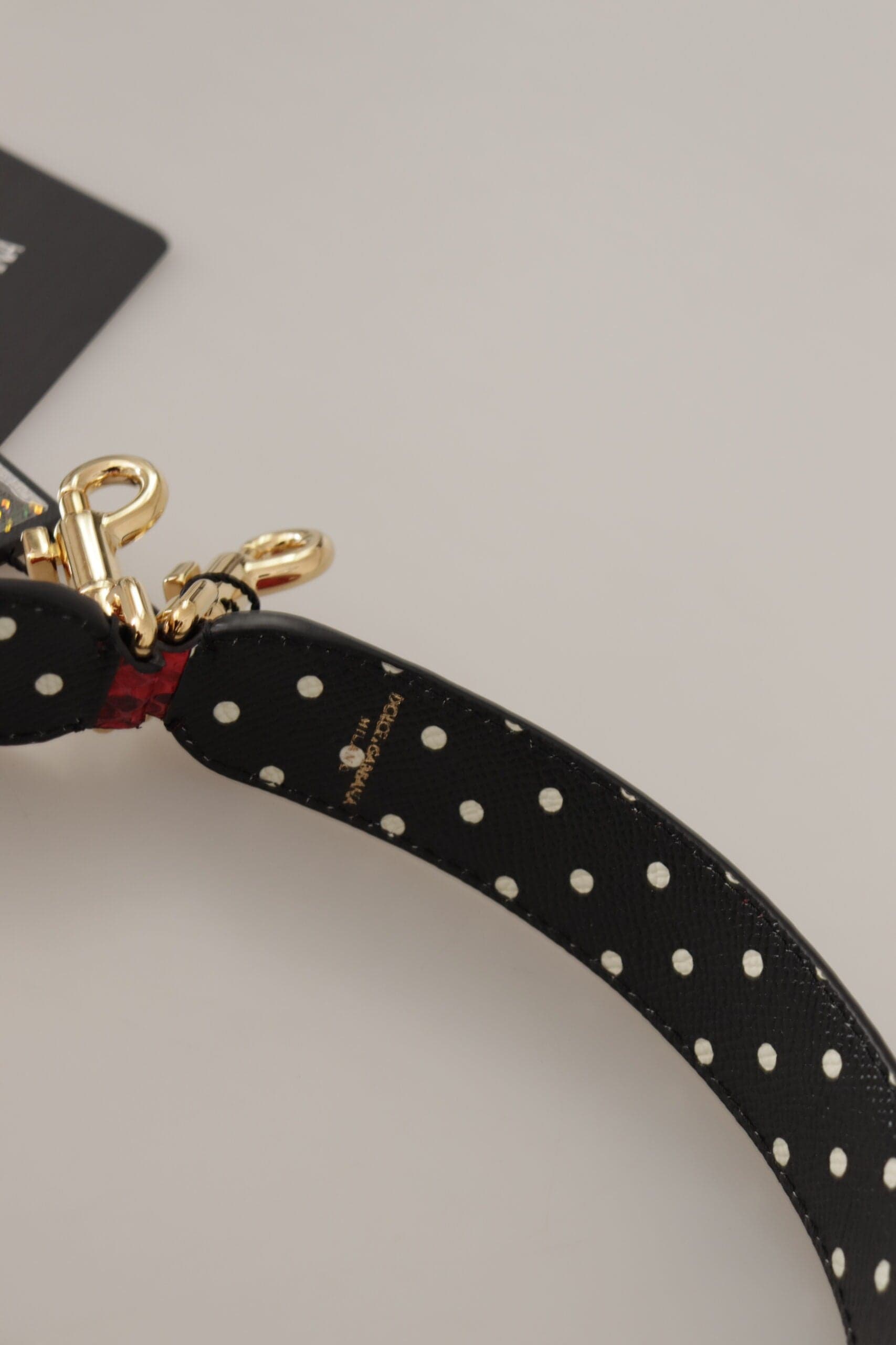 Red Python Leather Crystals Reversible Shoulder Strap - 3