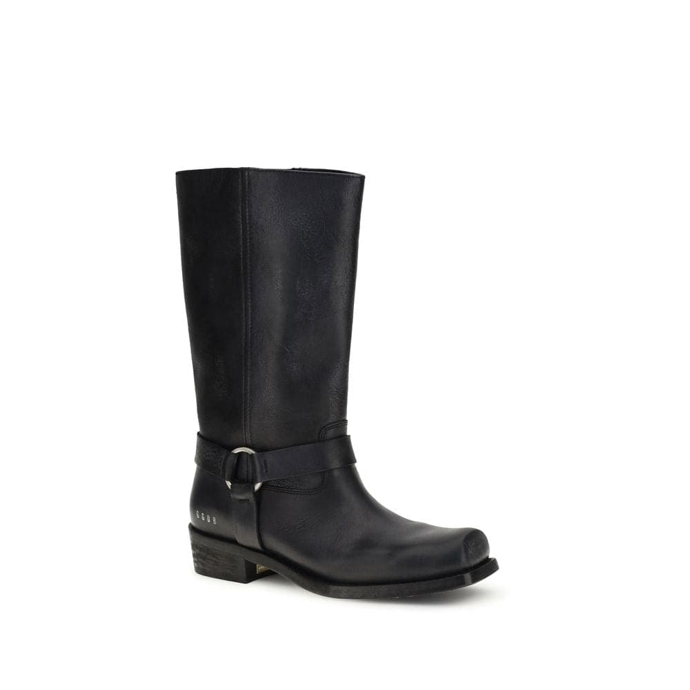 Black Calf Leather Bos Taurus Ankle Boots - 2