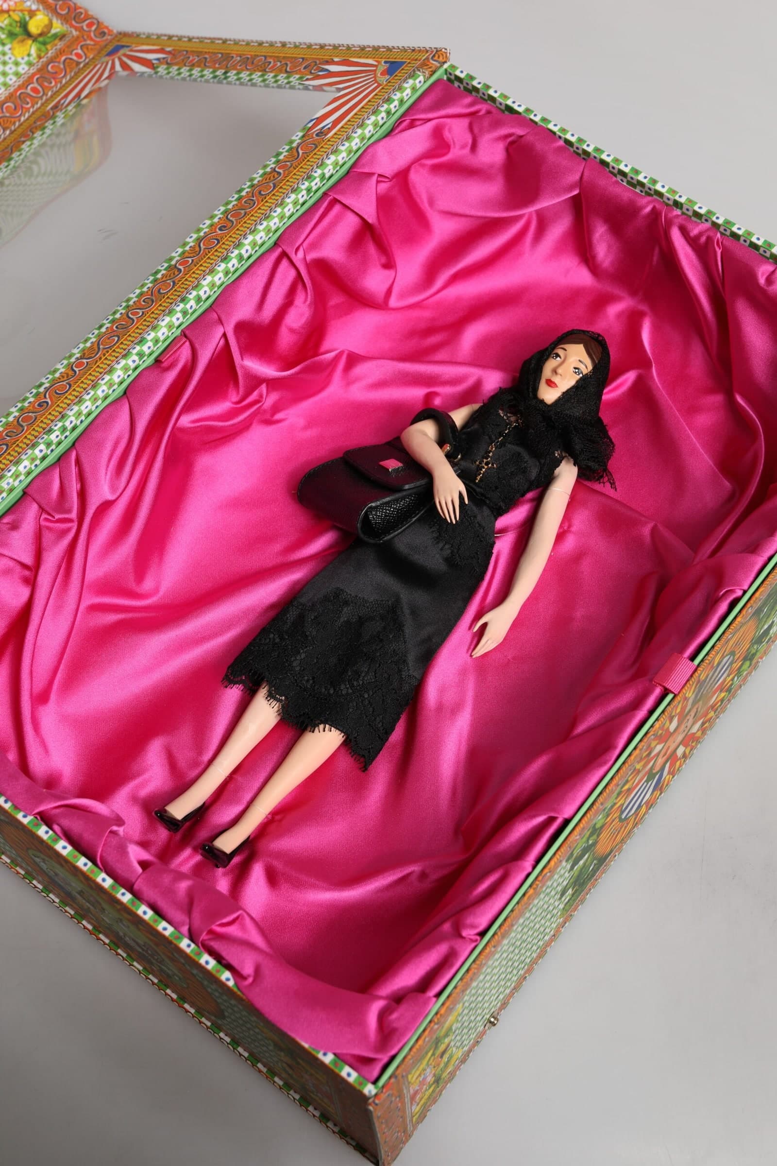 Black Dress Ceramic Porcelain Fashion Leather Sicily Dolls - 8