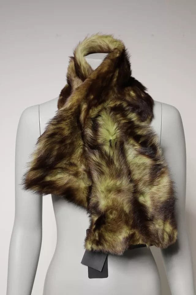 Multicolor Fur Shawl Neck Wrap Cover Collar Scarf - 6