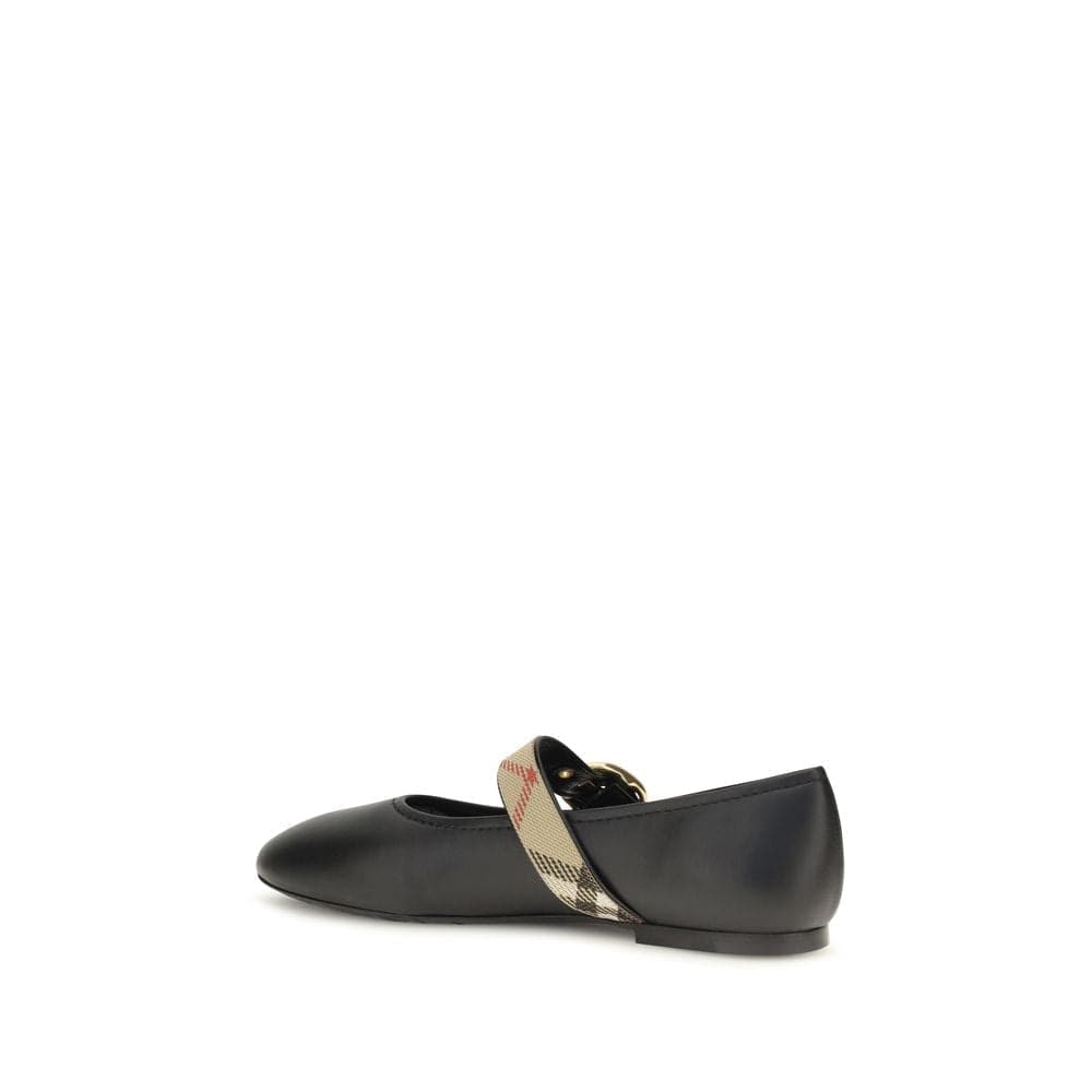 Black Calf Leather Bos Taurus Ballet Flats - 3