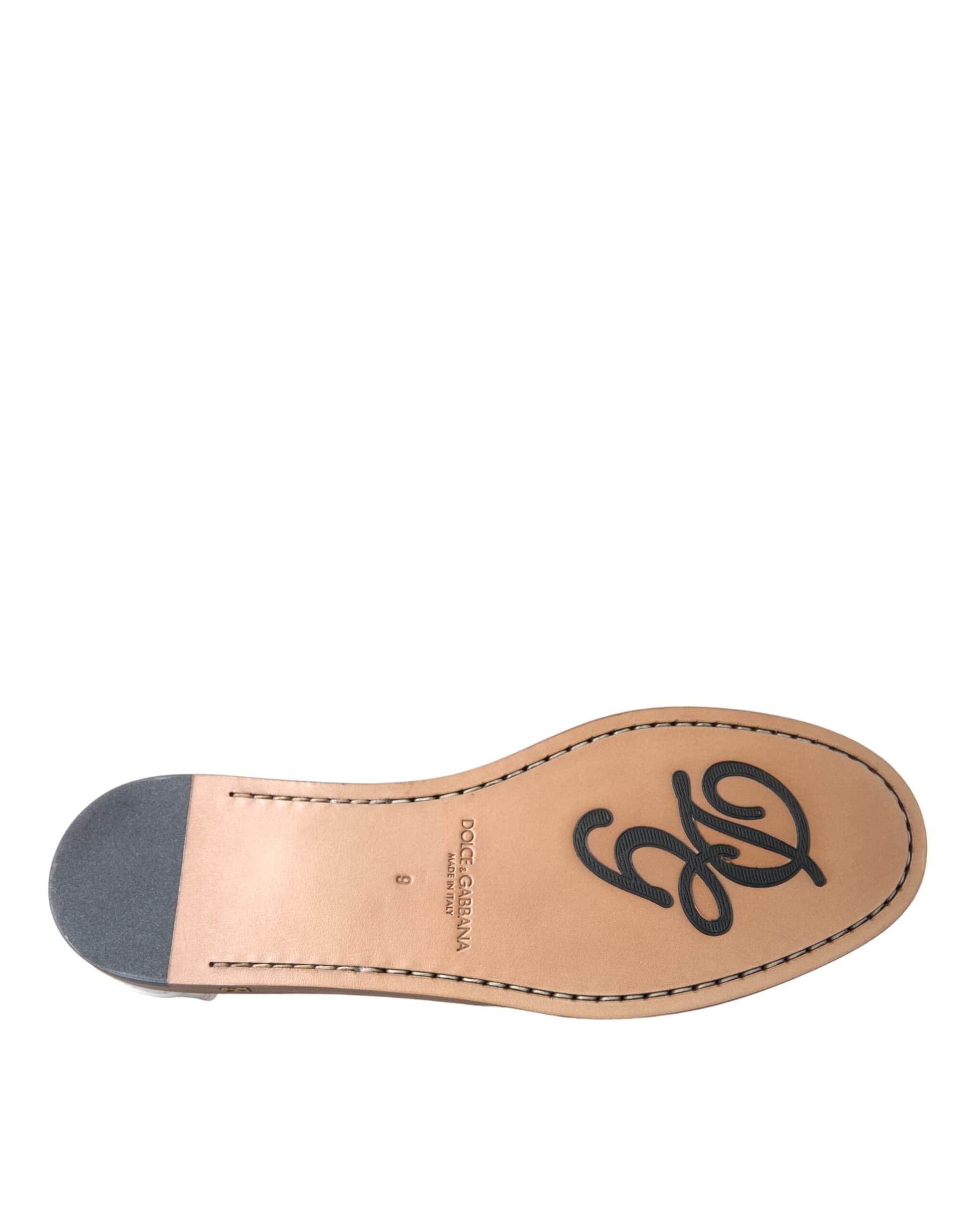 White Leather Slip On Mocassin Loafers Shoes - 7