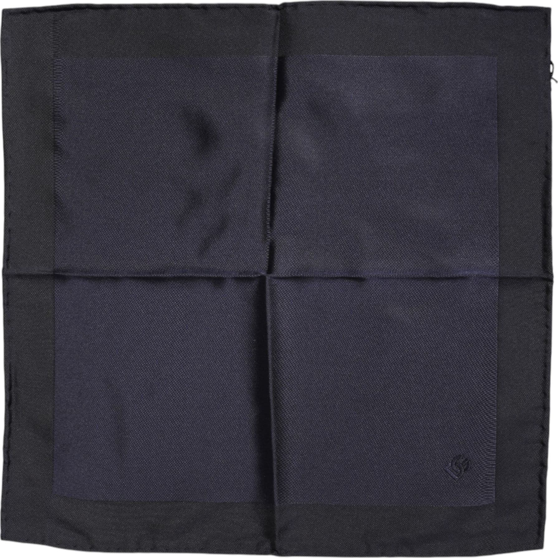 Dark Blue Silk Square Men Foulard Scarf - 2