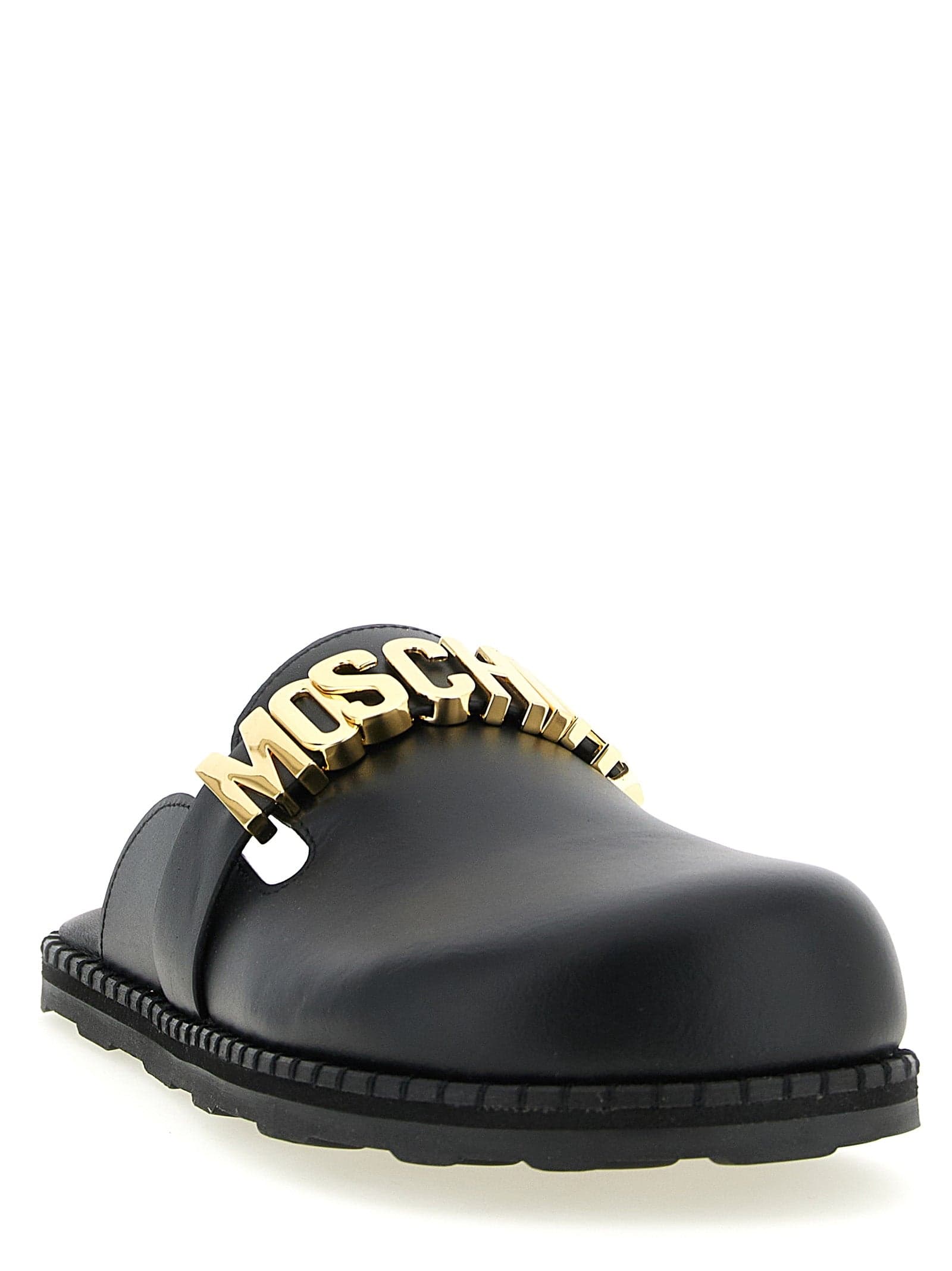 Black Calfskin Clogs - 2