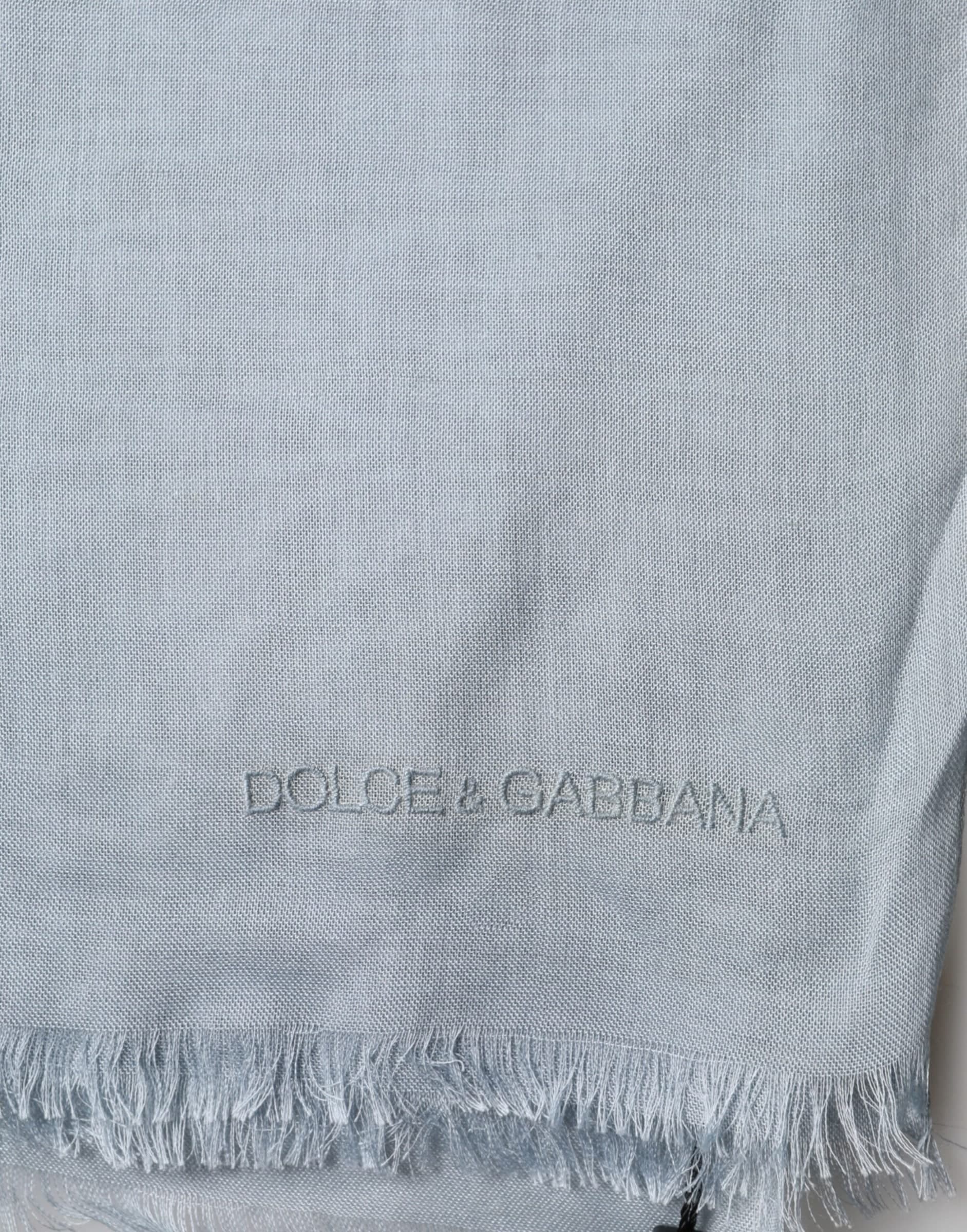 Light Blue Cashmere Knitted Shawl - 2