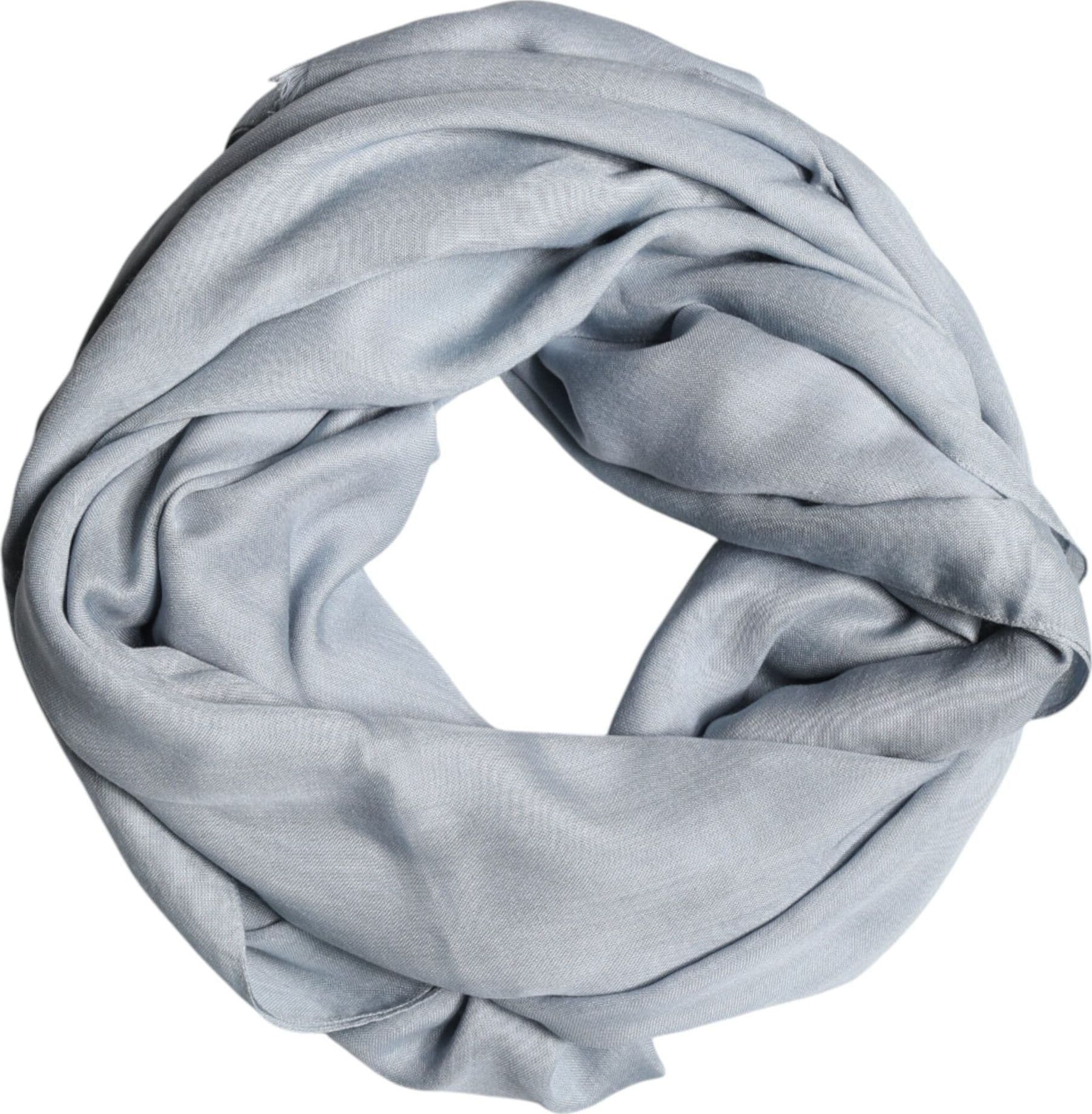Light Blue Cashmere Knitted Shawl - 3