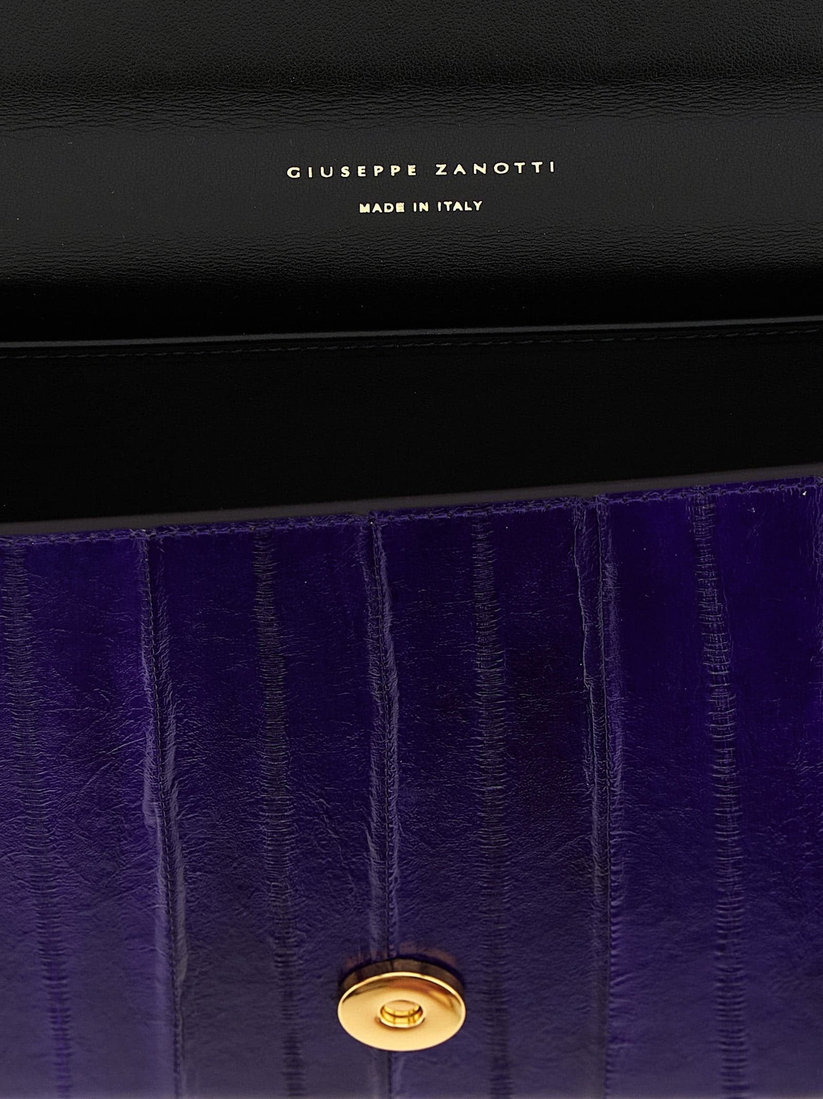 Purple Leather Clutch Bag - 4