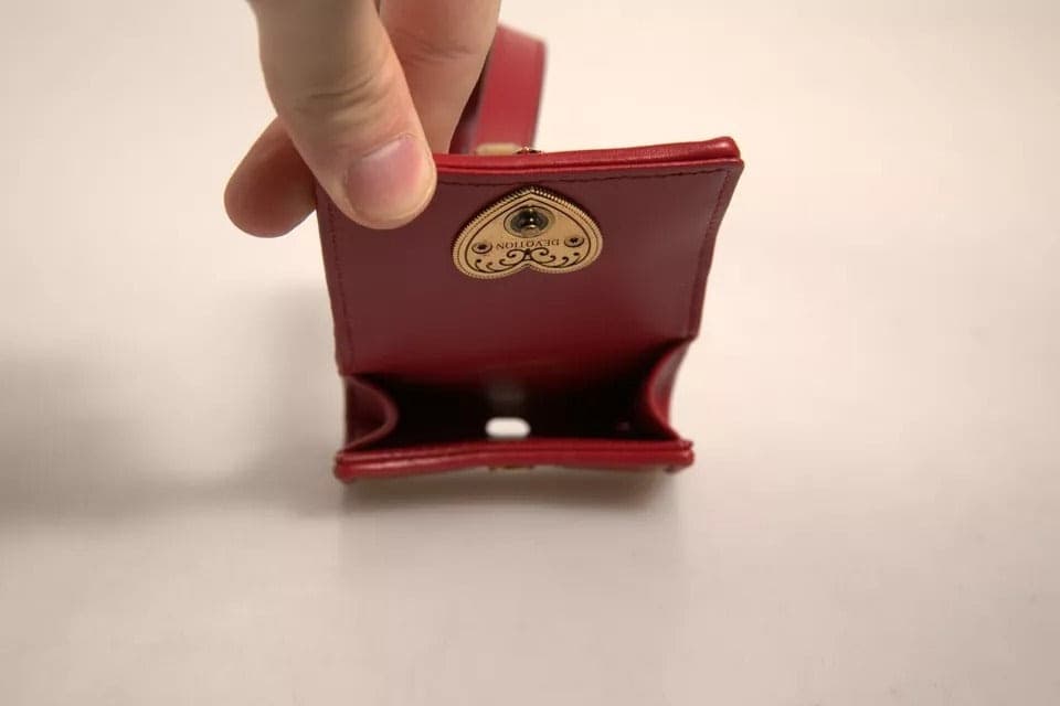 Black Leather Devotion Heart Strap Airpod Case - 7