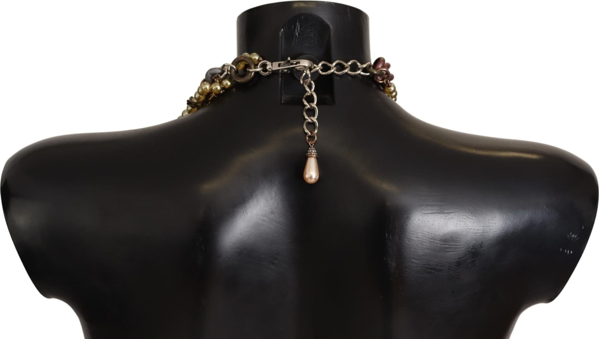 Gold Brass Sicily Floral Crystal Statement Necklace - 2
