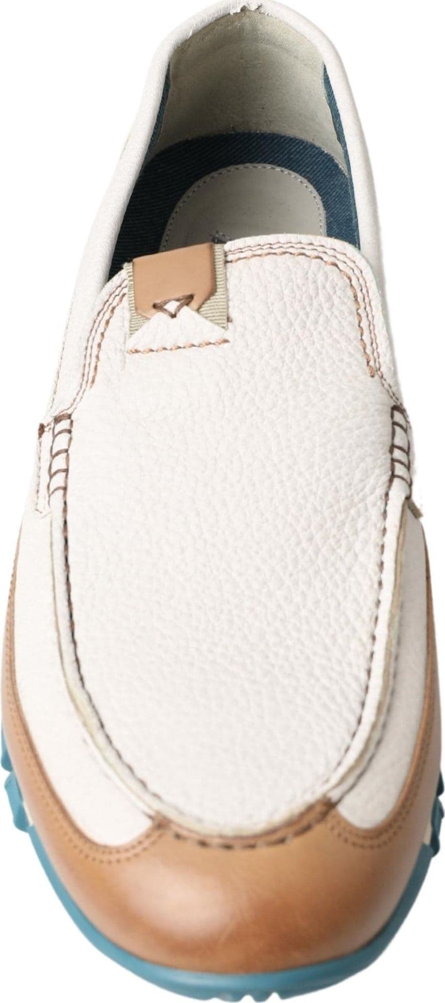 White Leather Loafers Moccasins Shoes - 4