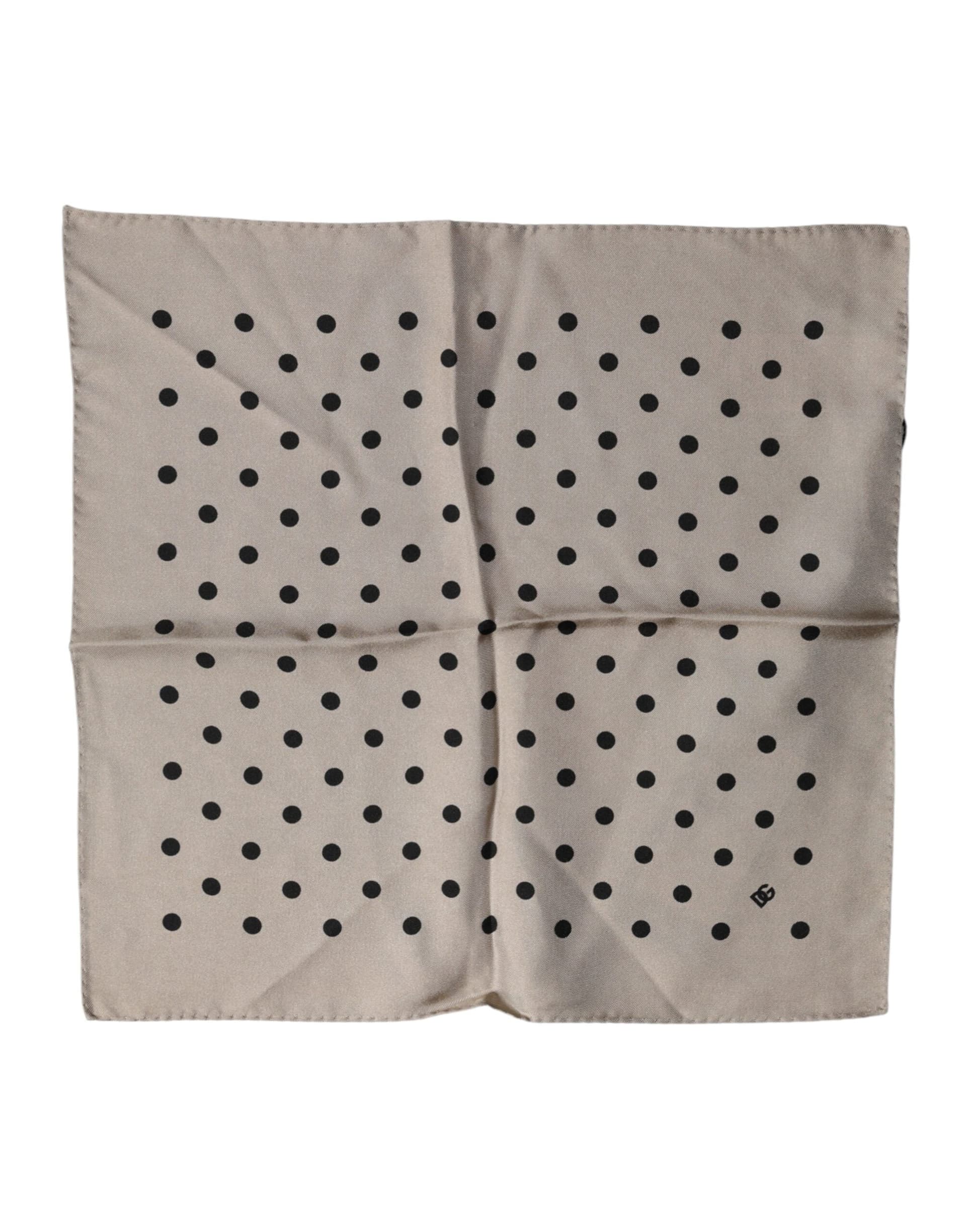 Brown Polka Dot Square Handkerchief Scarf - 2