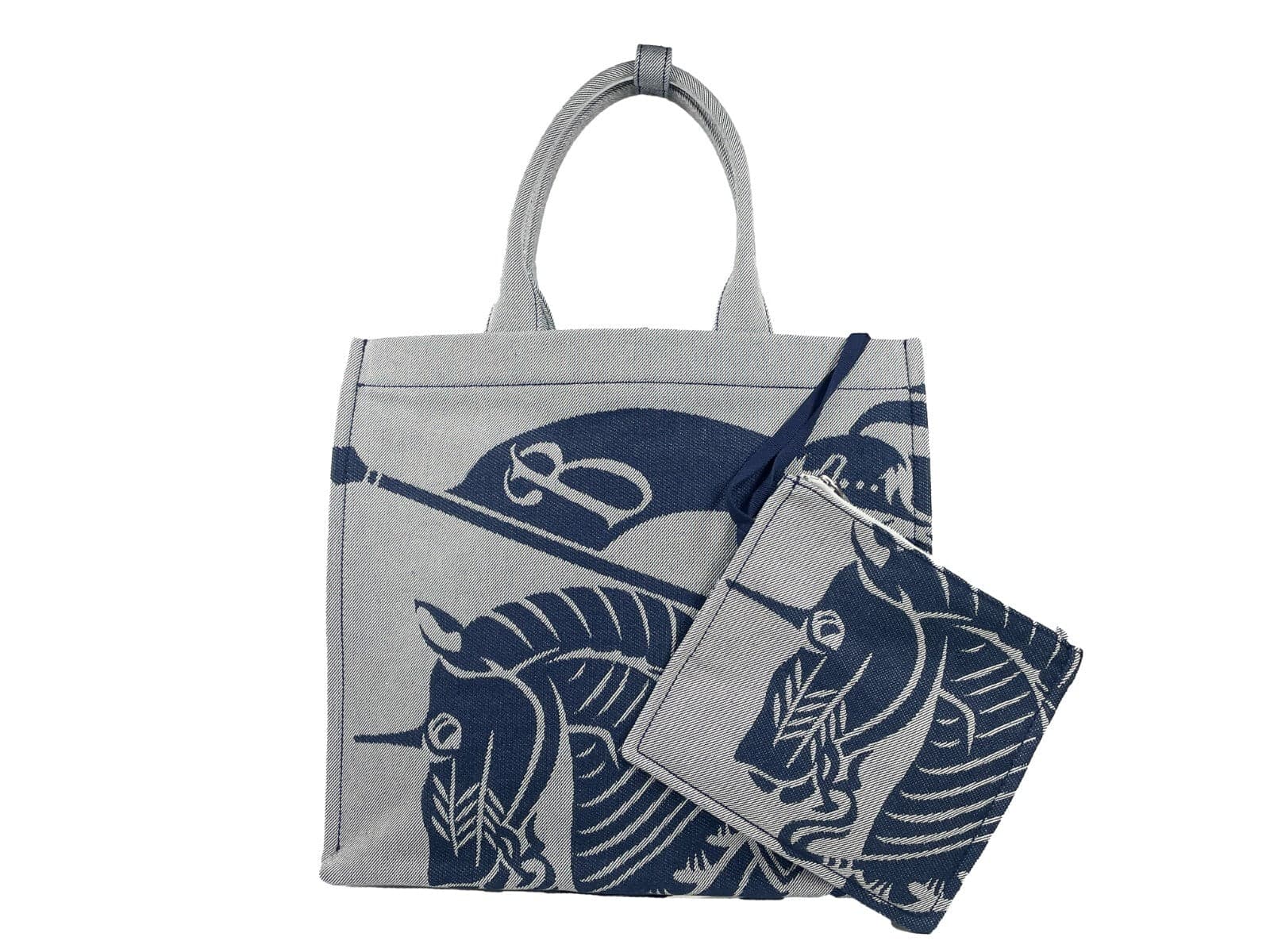Burberry Navy EKD Canvas Tote Bag With Coin Pouch - 2