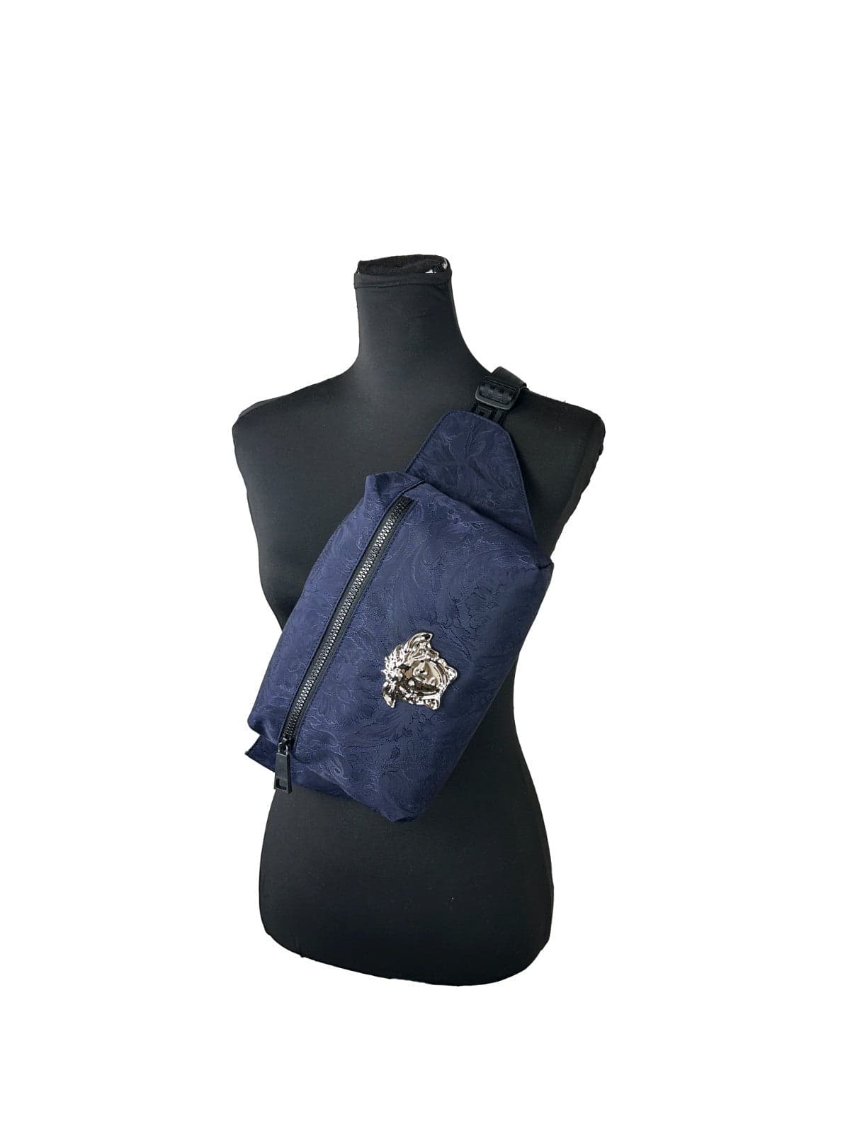 Versace Medusa Navy Nylon Belt Bag Waist Fanny Pack Purse - 3