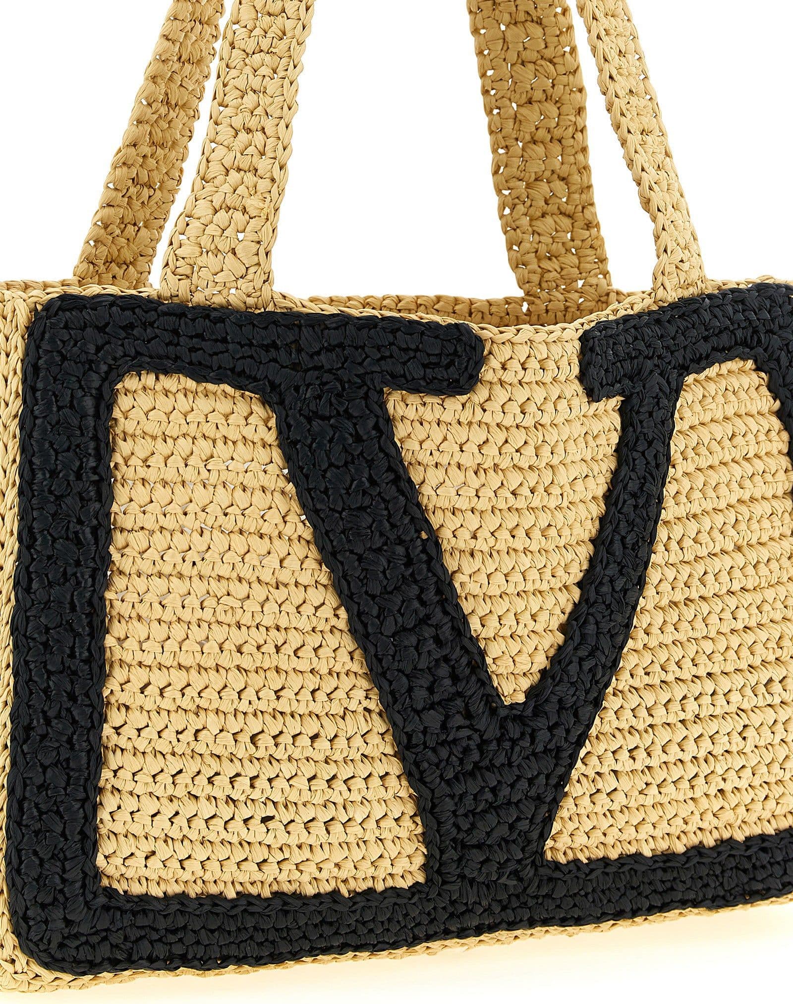 Beige Viscose Tote Bag - 3